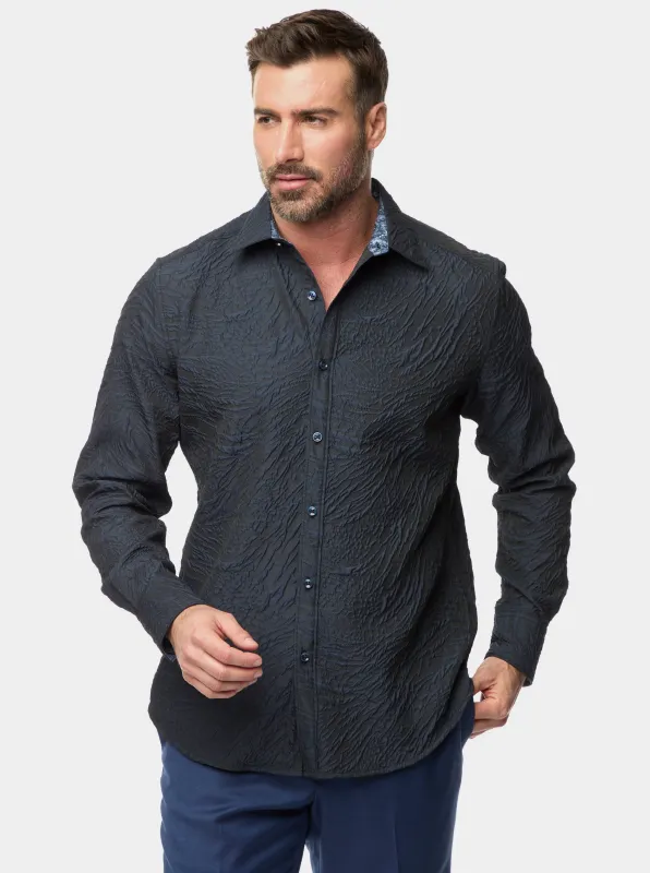 GEOGLYPH LONG SLEEVE BUTTON DOWN SHIRT made by Robert Graham