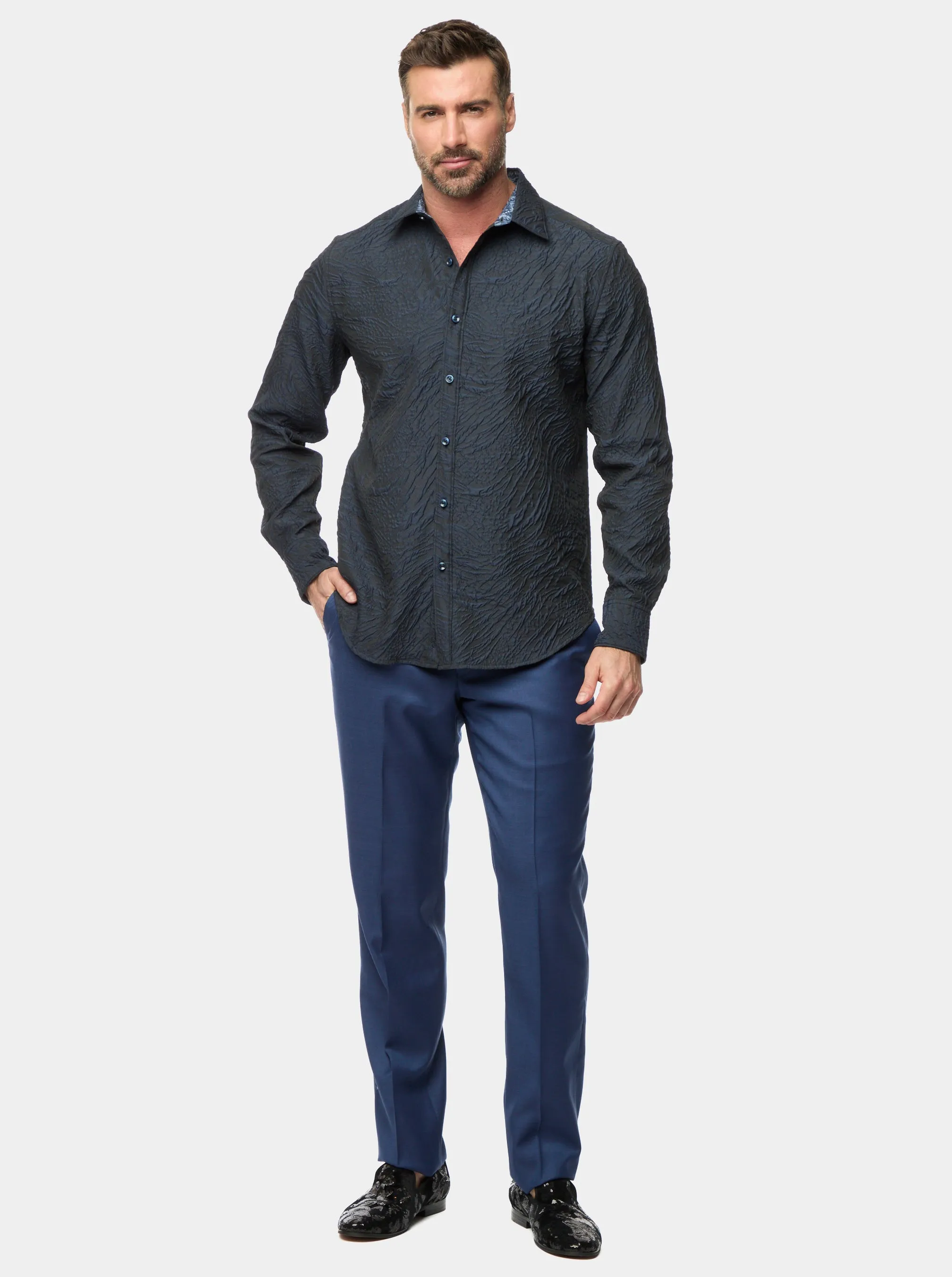 GEOGLYPH LONG SLEEVE BUTTON DOWN SHIRT sold by Robert Graham product image thumbnail 5