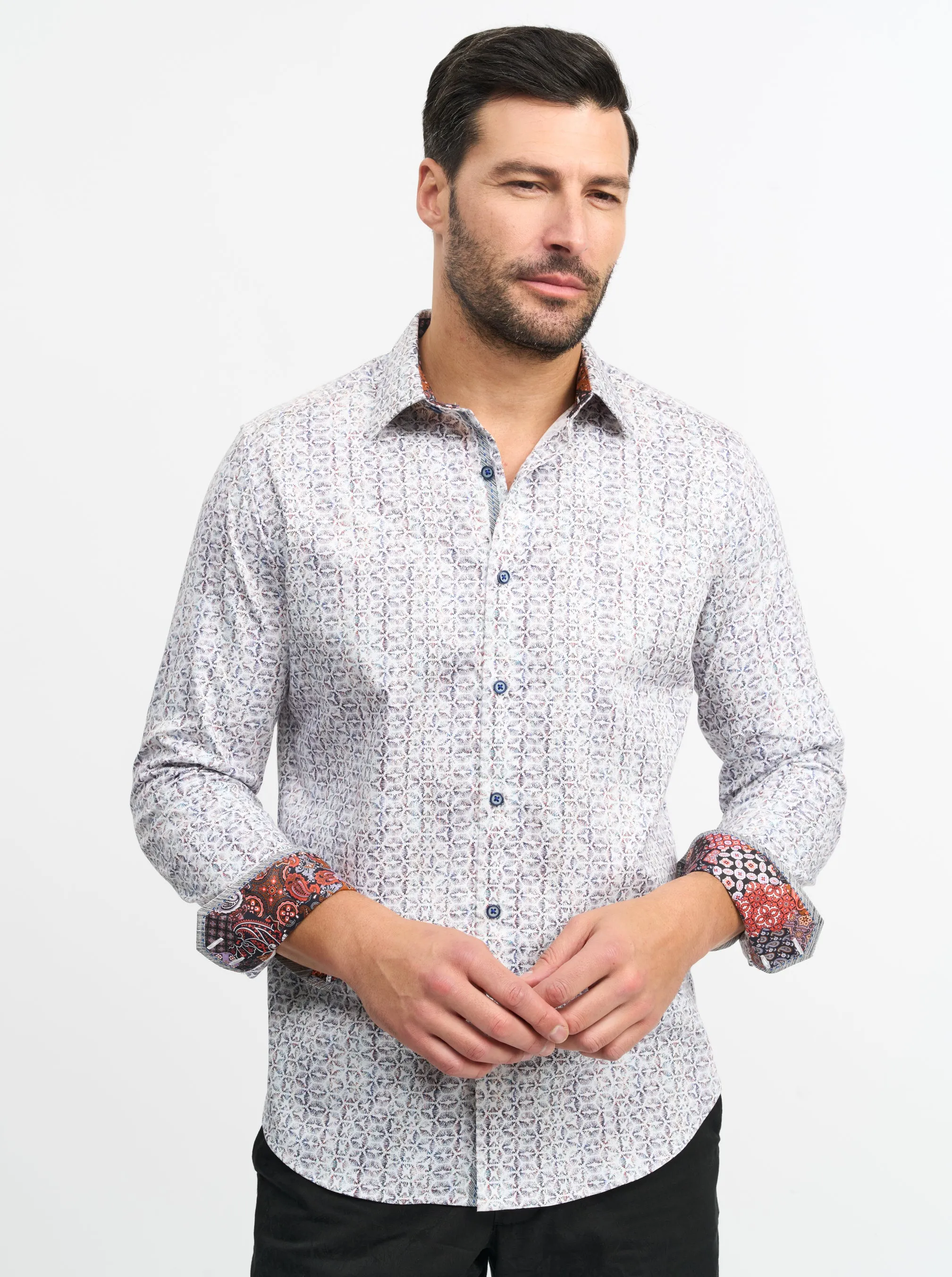 NELSON LONG SLEEVE BUTTON DOWN SHIRT sold by Robert Graham