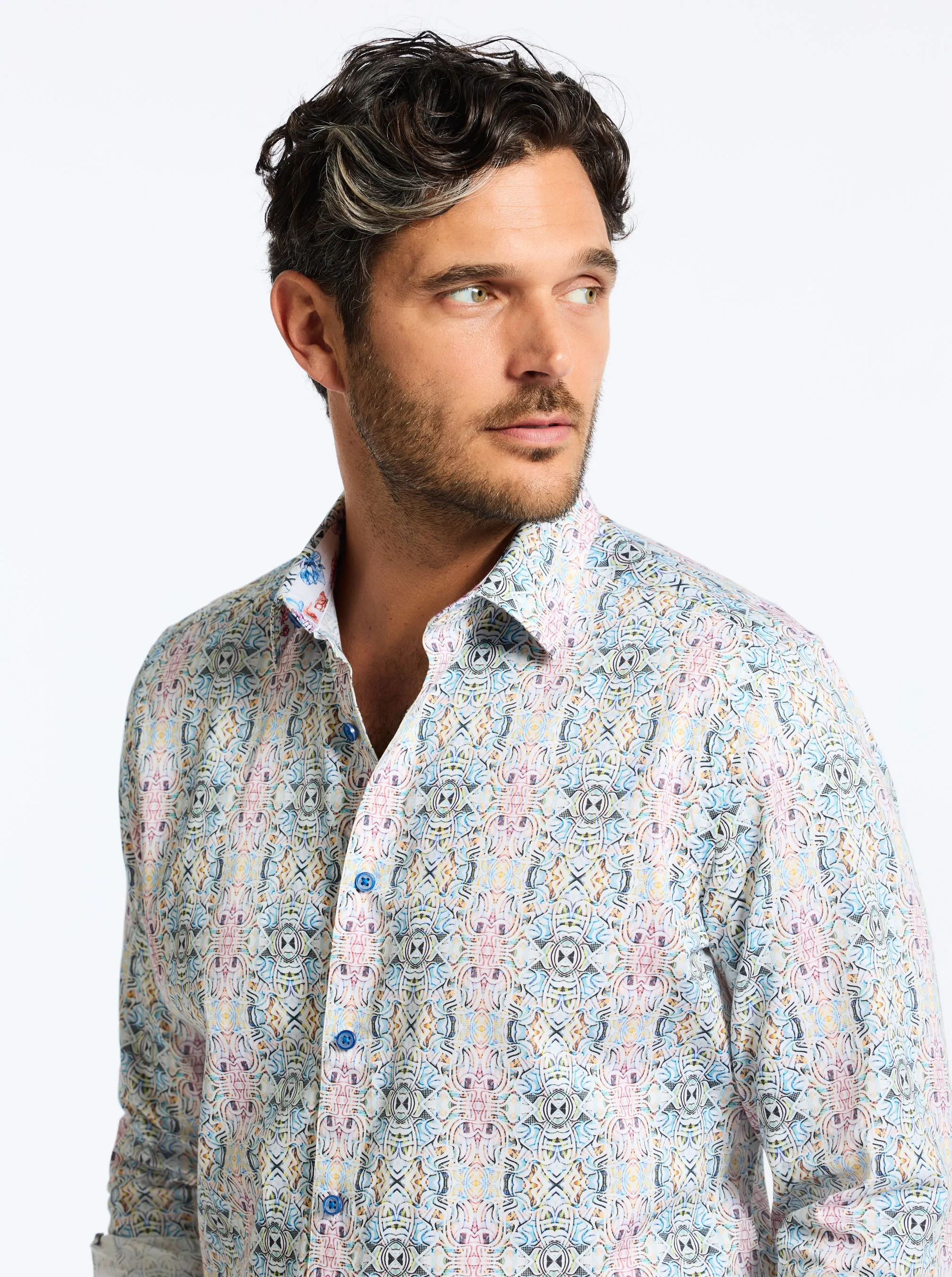 GOMERA LONG SLEEVE BUTTON DOWN SHIRT sold by Robert Graham product image thumbnail 4
