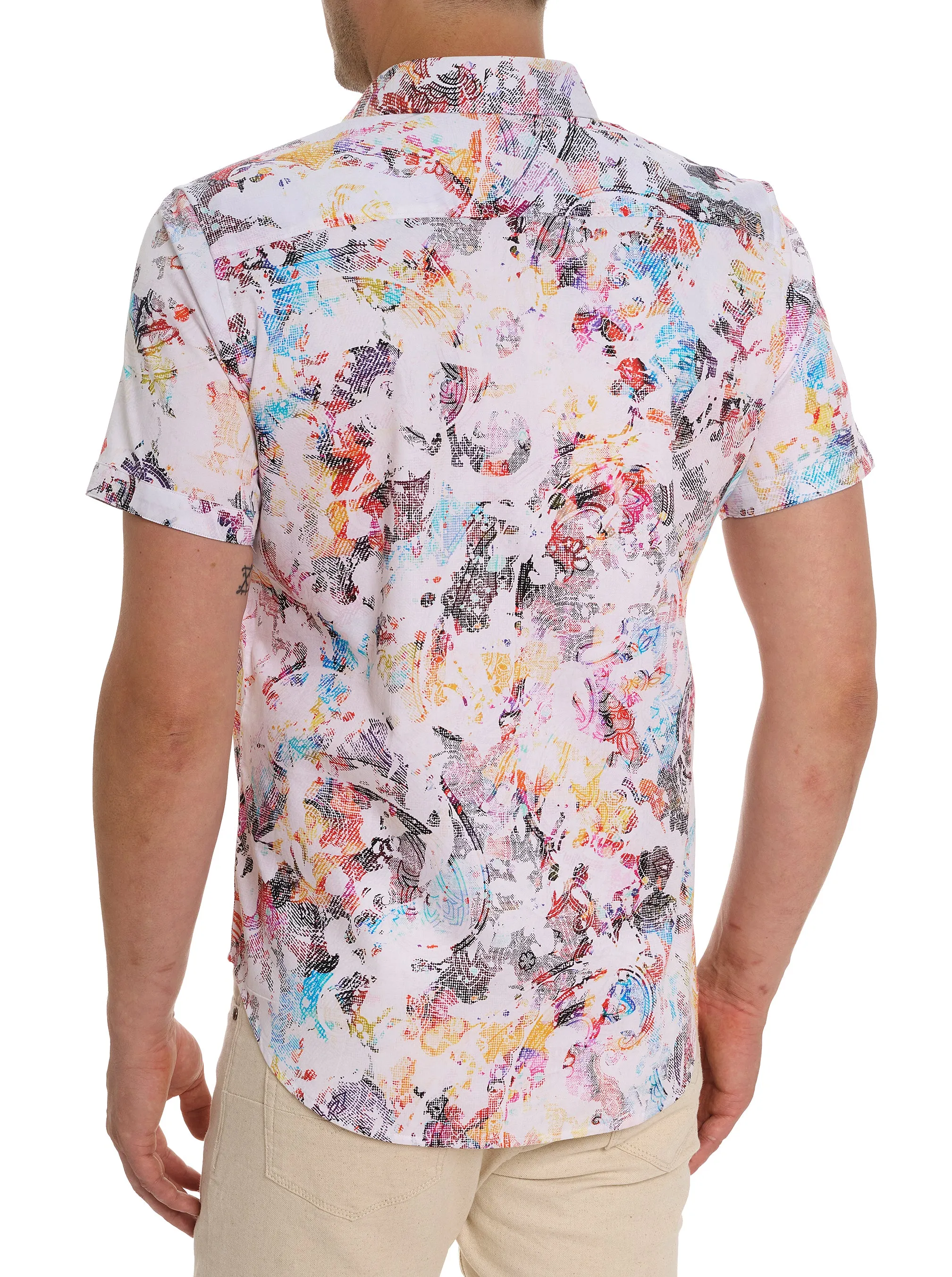 SPLASH OF COLOR SHORT SLEEVE BUTTON DOWN SHIRT sold by Robert Graham product image thumbnail 3