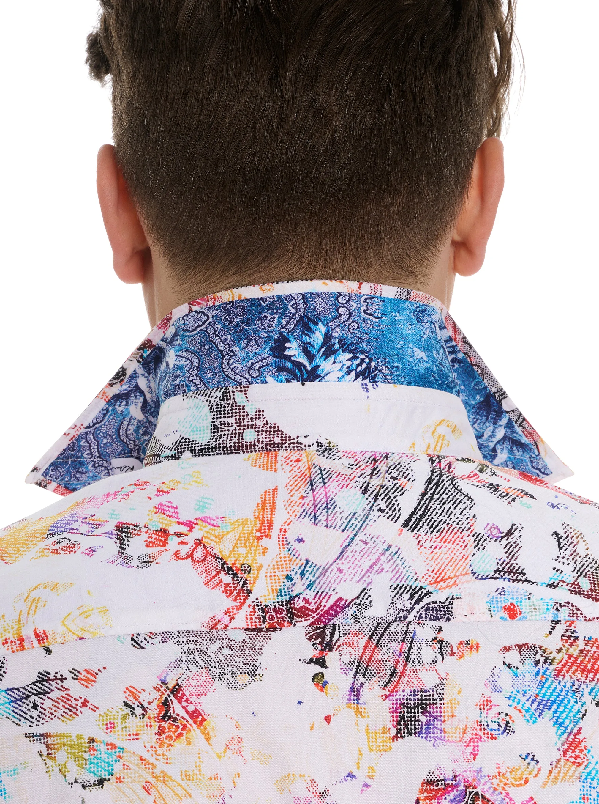 SPLASH OF COLOR SHORT SLEEVE BUTTON DOWN SHIRT sold by Robert Graham product image thumbnail 5