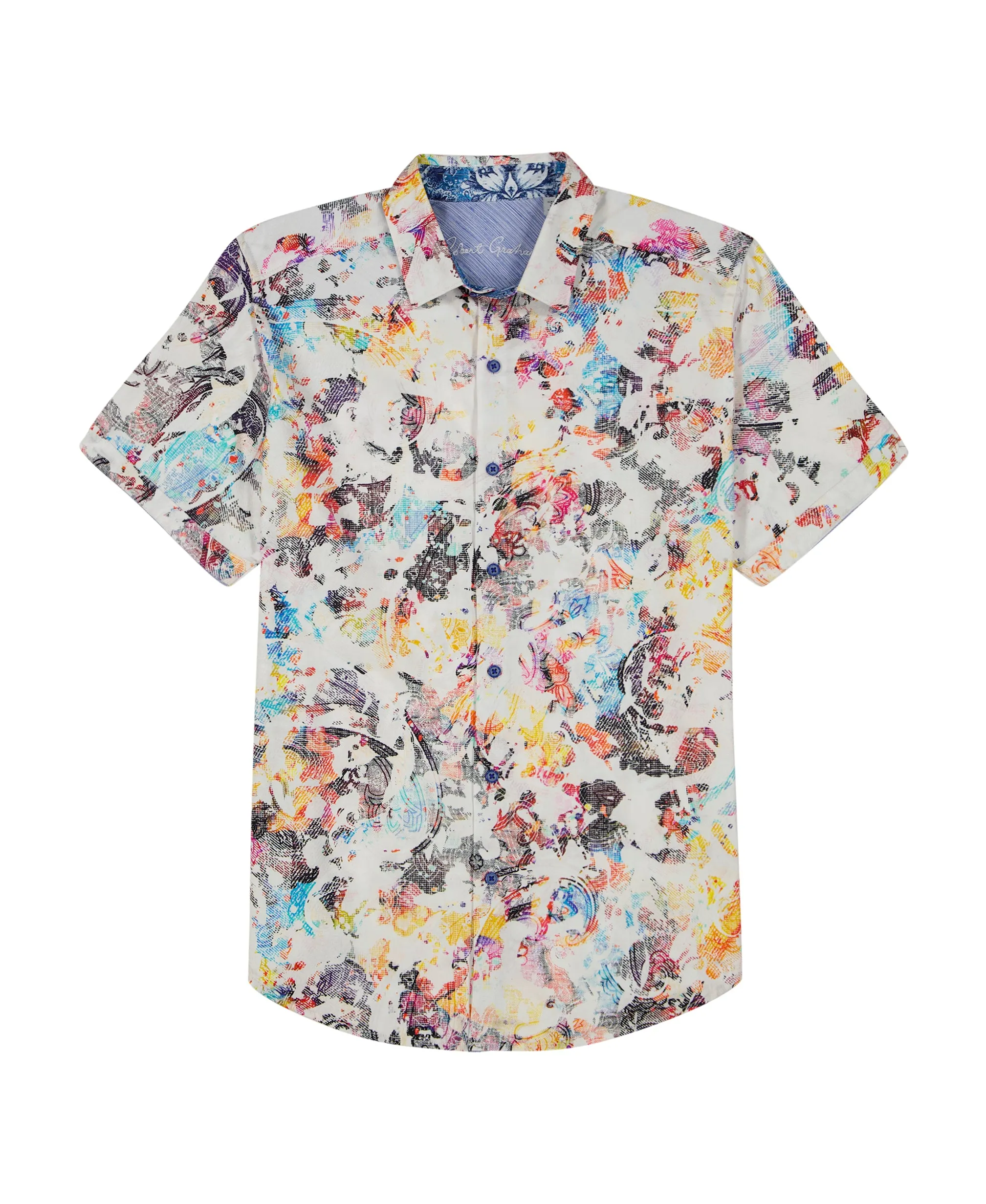 SPLASH OF COLOR SHORT SLEEVE BUTTON DOWN SHIRT sold by Robert Graham product image thumbnail 2
