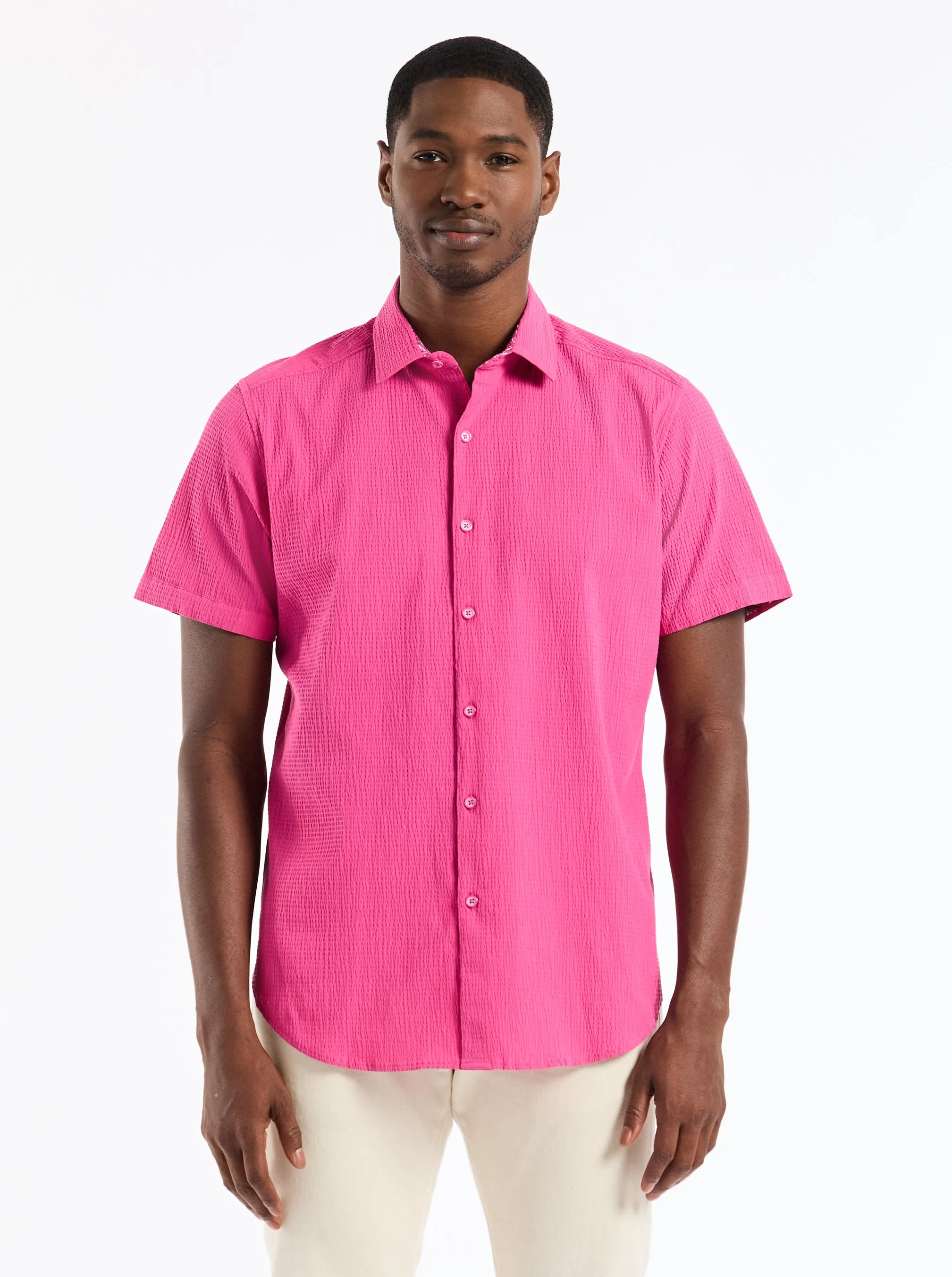 PIERS SHORT SLEEVE BUTTON DOWN SHIRT sold by Robert Graham