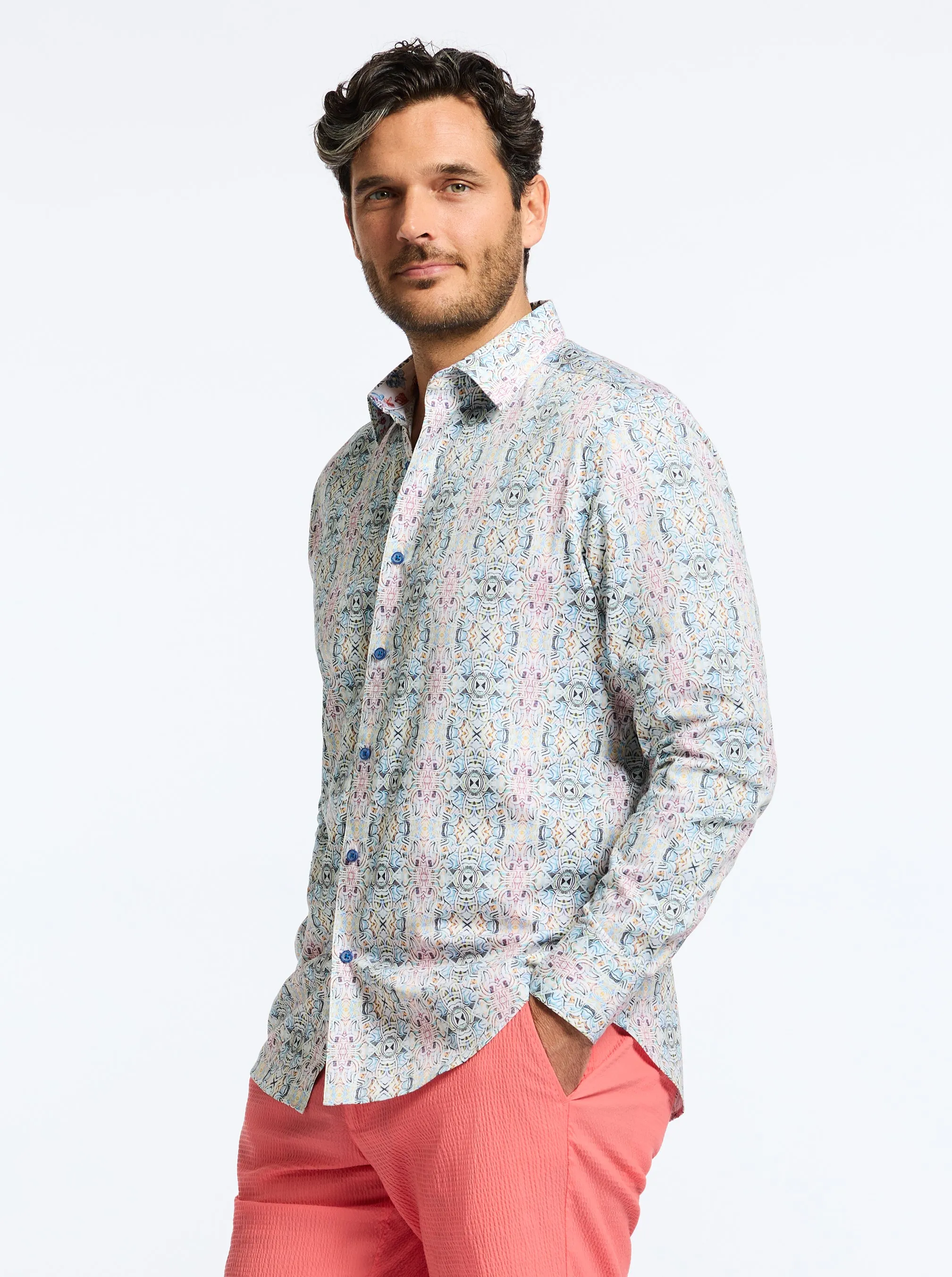 GOMERA LONG SLEEVE BUTTON DOWN SHIRT sold by Robert Graham product image thumbnail 5