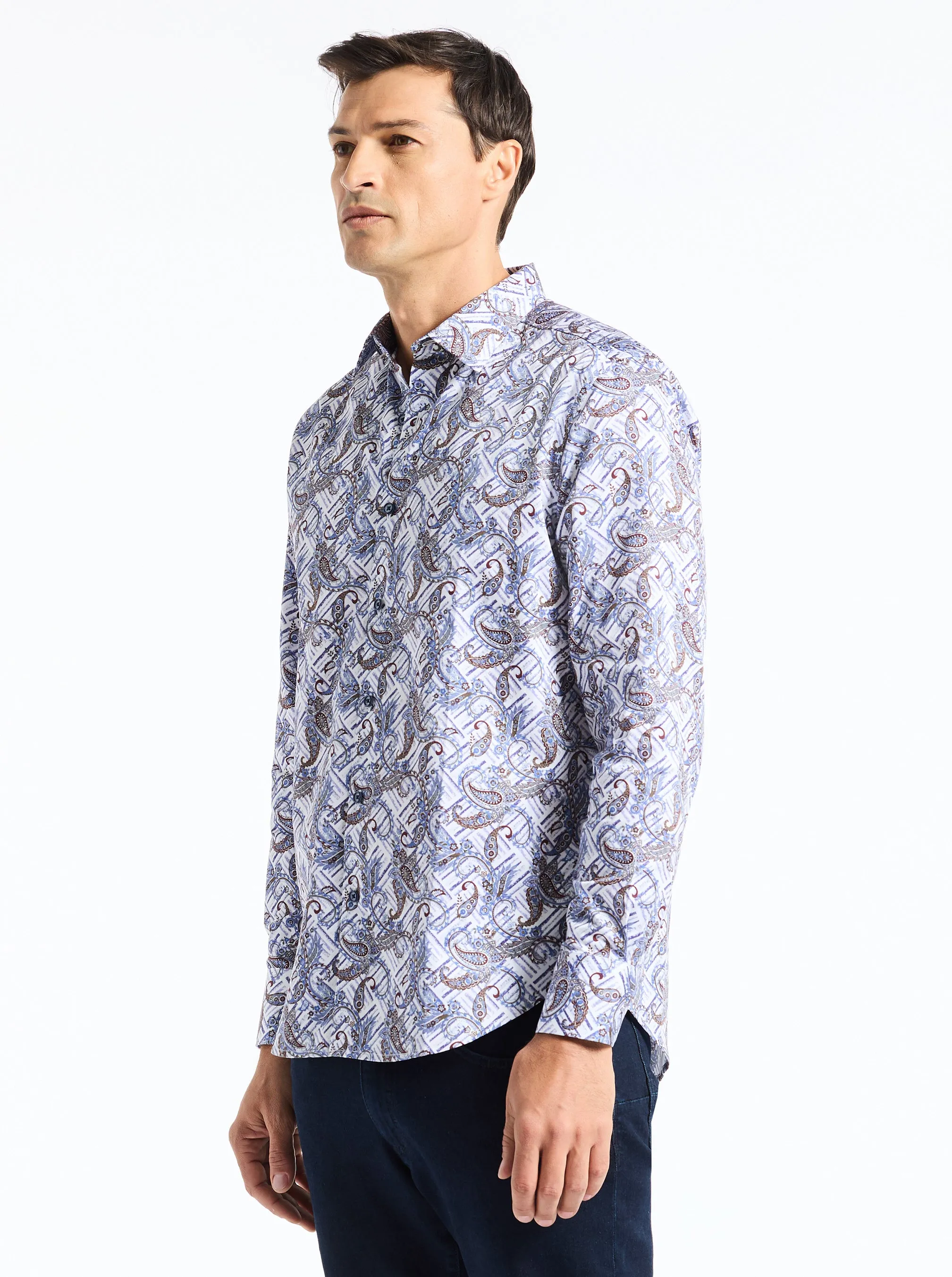 WYLDER LONG SLEEVE BUTTON DOWN SHIRT sold by Robert Graham product image thumbnail 3