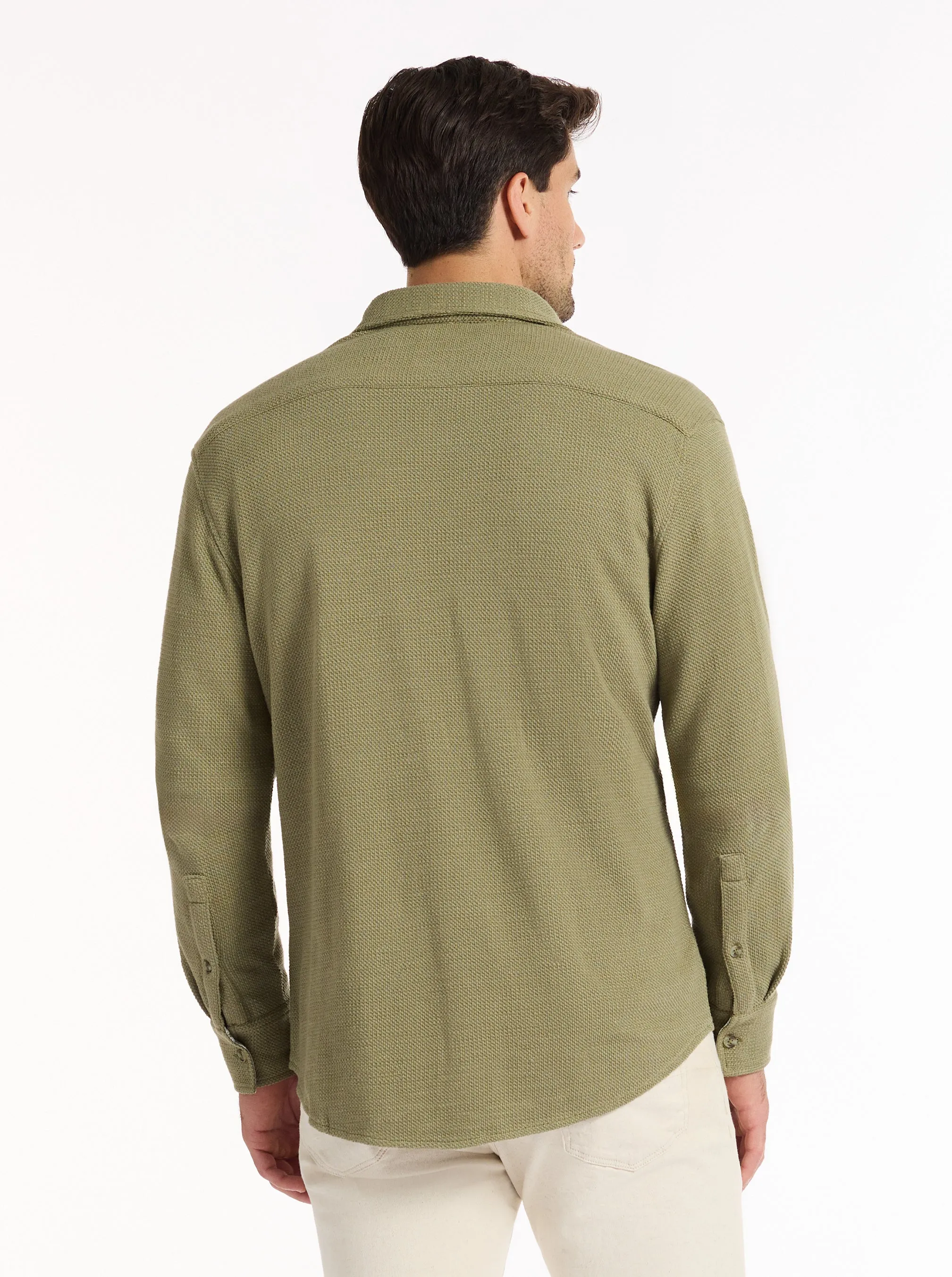 WAYNE LONG SLEEVE BUTTON DOWN KNIT SHIRT sold by Robert Graham product image thumbnail 2