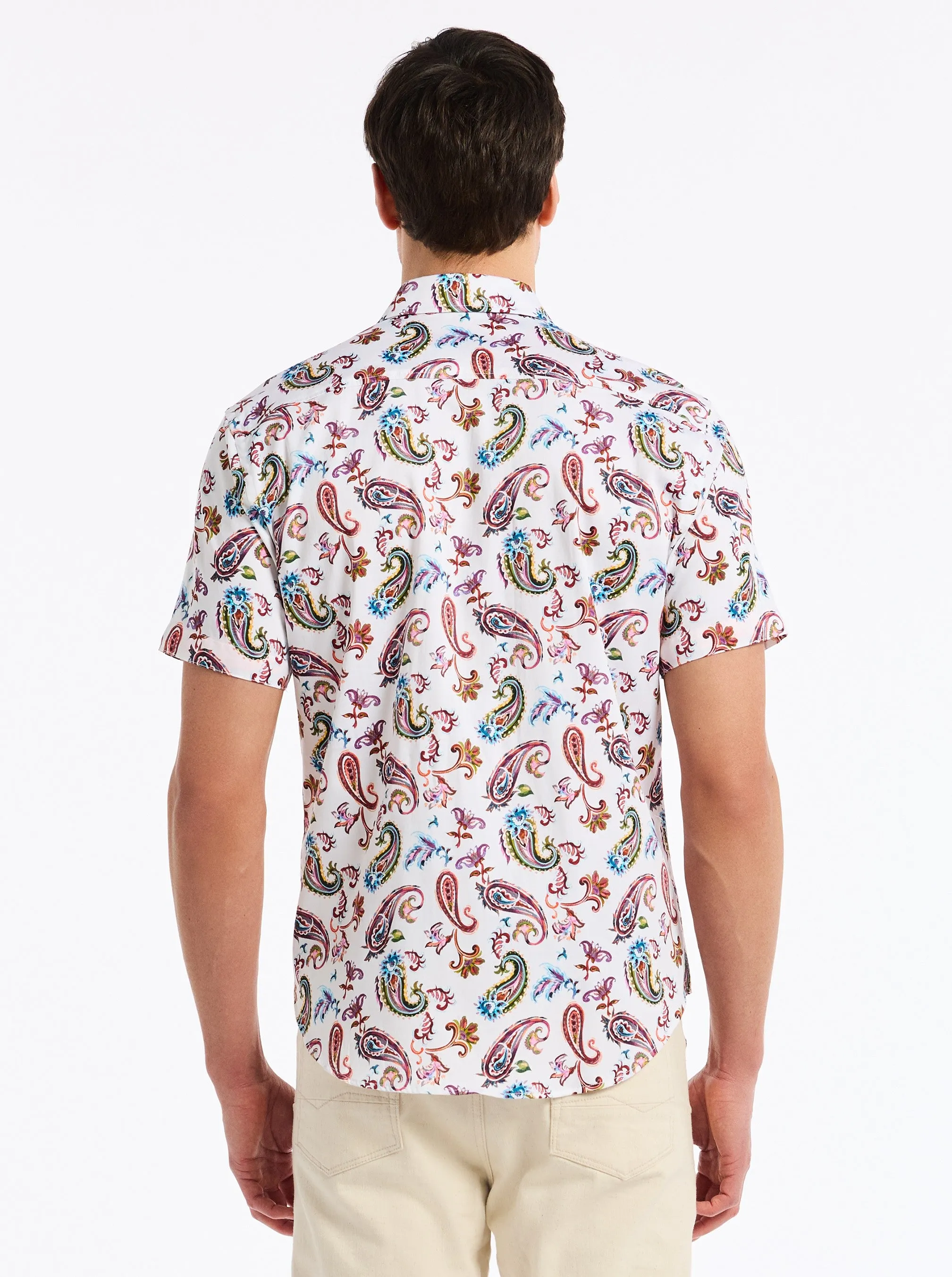 TANGIER SHORT SLEEVE BUTTON DOWN SHIRT TALL sold by Robert Graham product image thumbnail 3