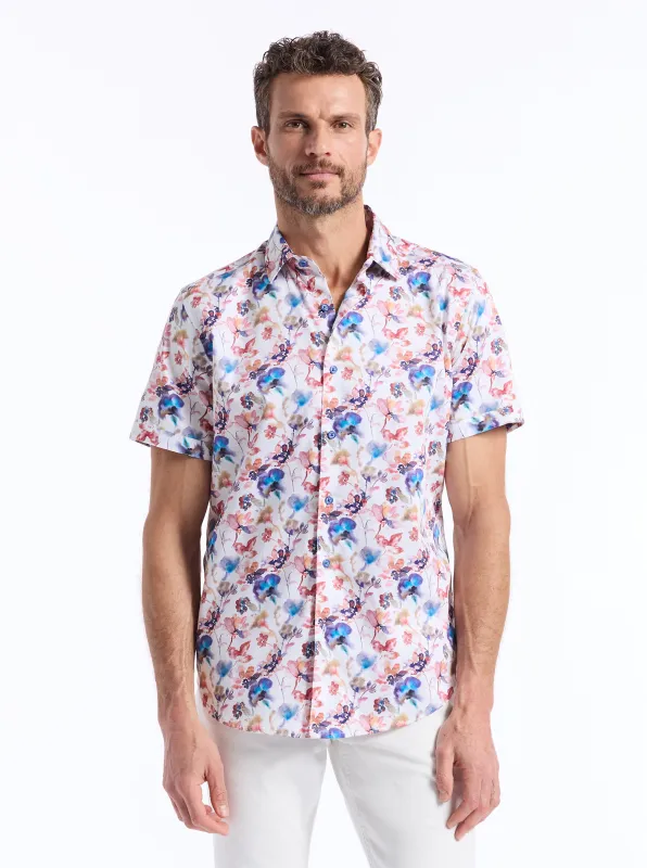 NORBY SHORT SLEEVE BUTTON DOWN SHIRT made by Robert Graham