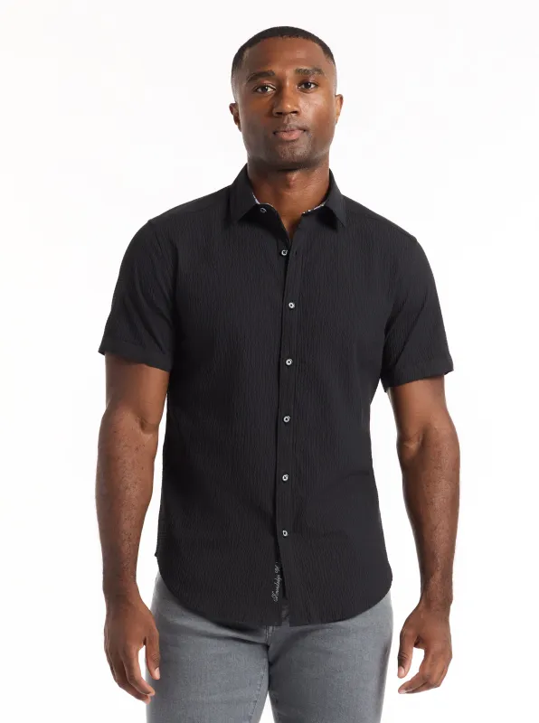 HARBOR SHORT SLEEVE BUTTON DOWN SHIRT made by Robert Graham