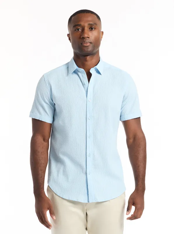 HARBOR SHORT SLEEVE BUTTON DOWN SHIRT made by Robert Graham