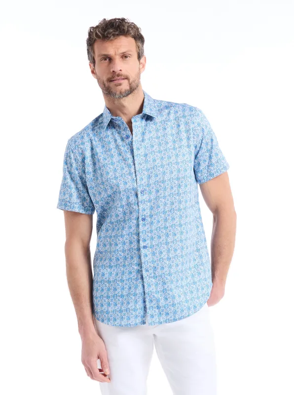 FORMBY SHORT SLEEVE BUTTON DOWN SHIRT made by Robert Graham