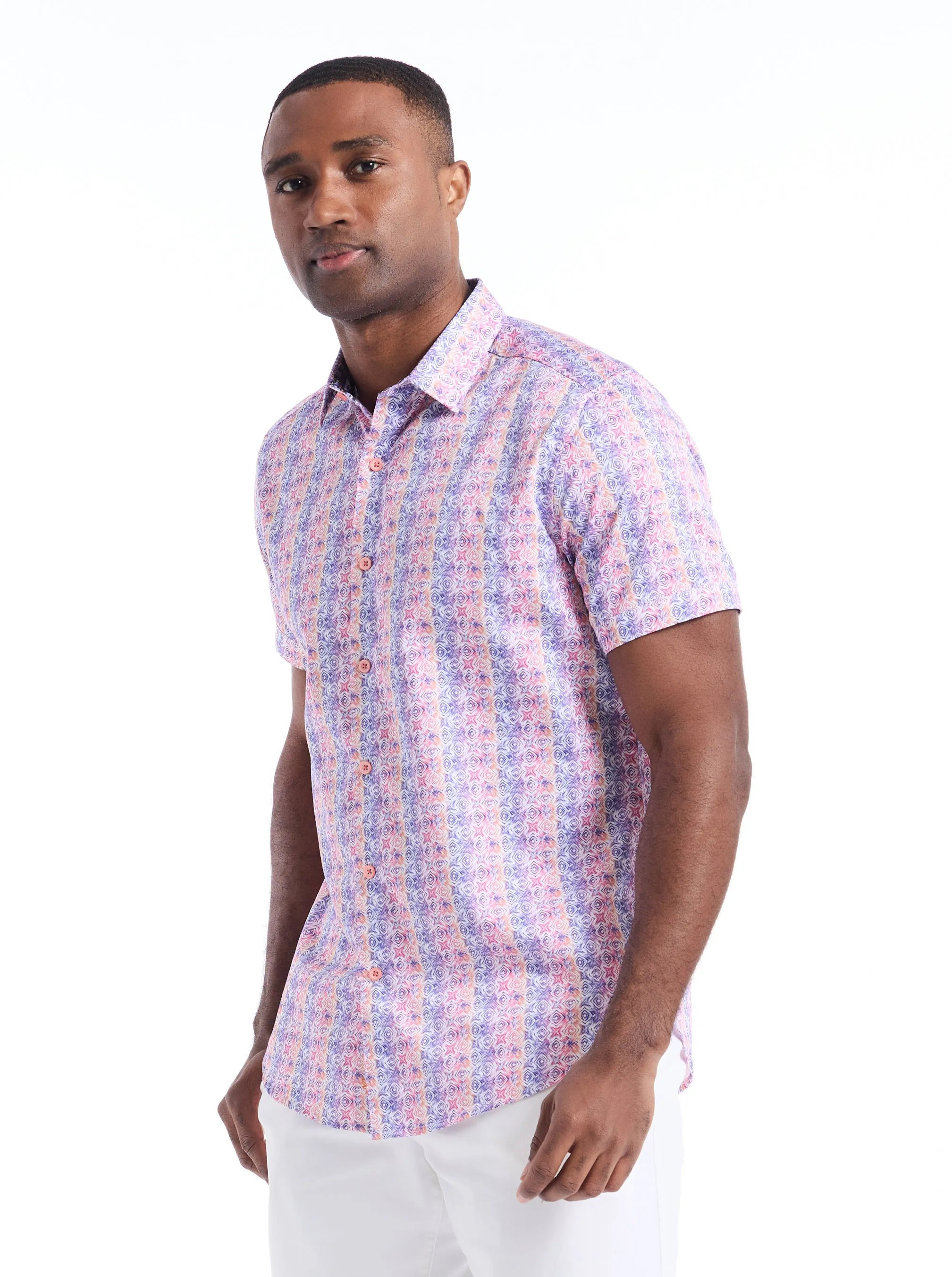 FORMBY SHORT SLEEVE BUTTON DOWN SHIRT sold by Robert Graham product image thumbnail 5