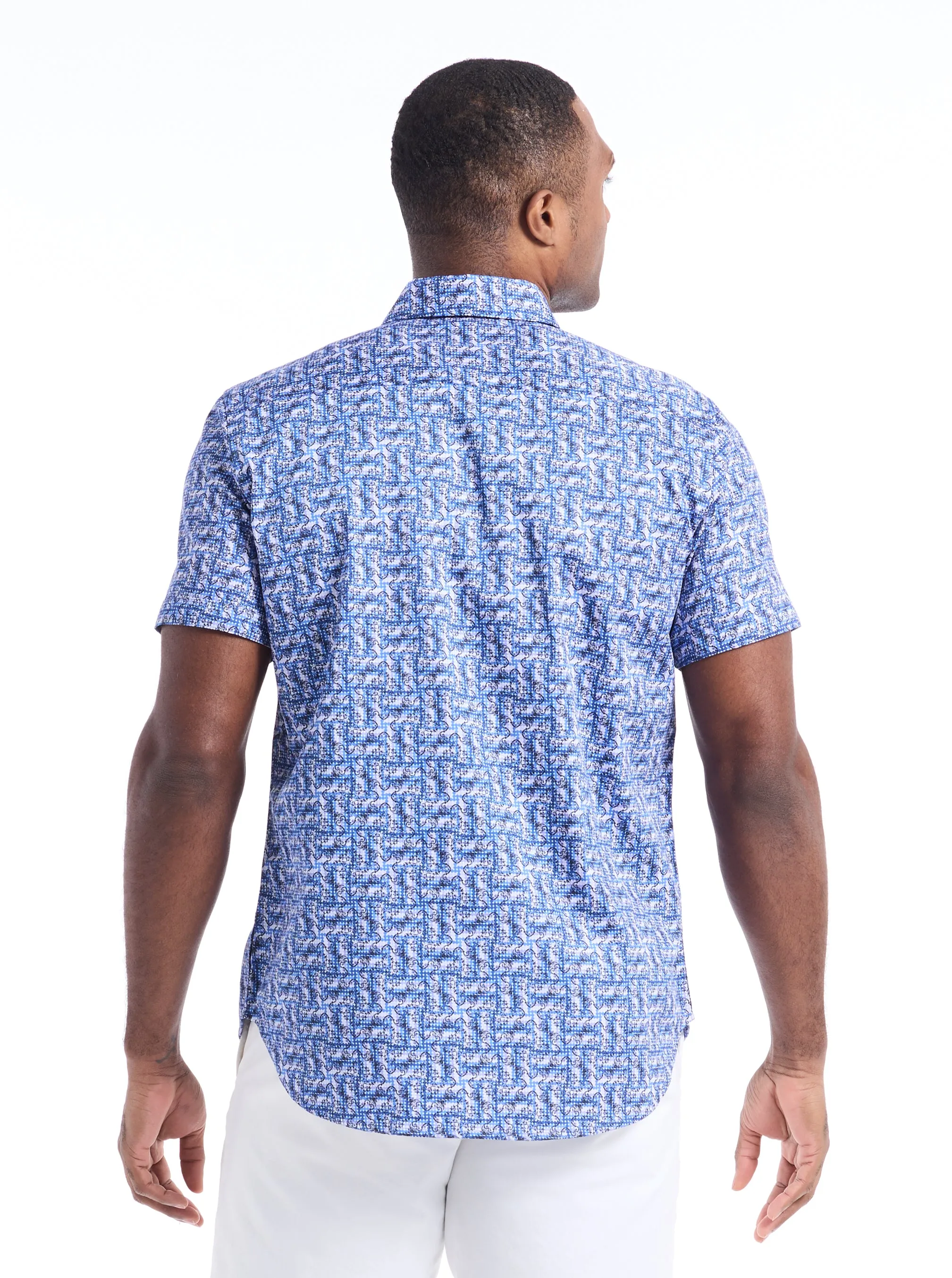 DYER SHORT SLEEVE BUTTON DOWN SHIRT sold by Robert Graham product image thumbnail 4