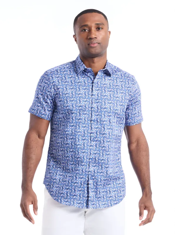 DYER SHORT SLEEVE BUTTON DOWN SHIRT made by Robert Graham