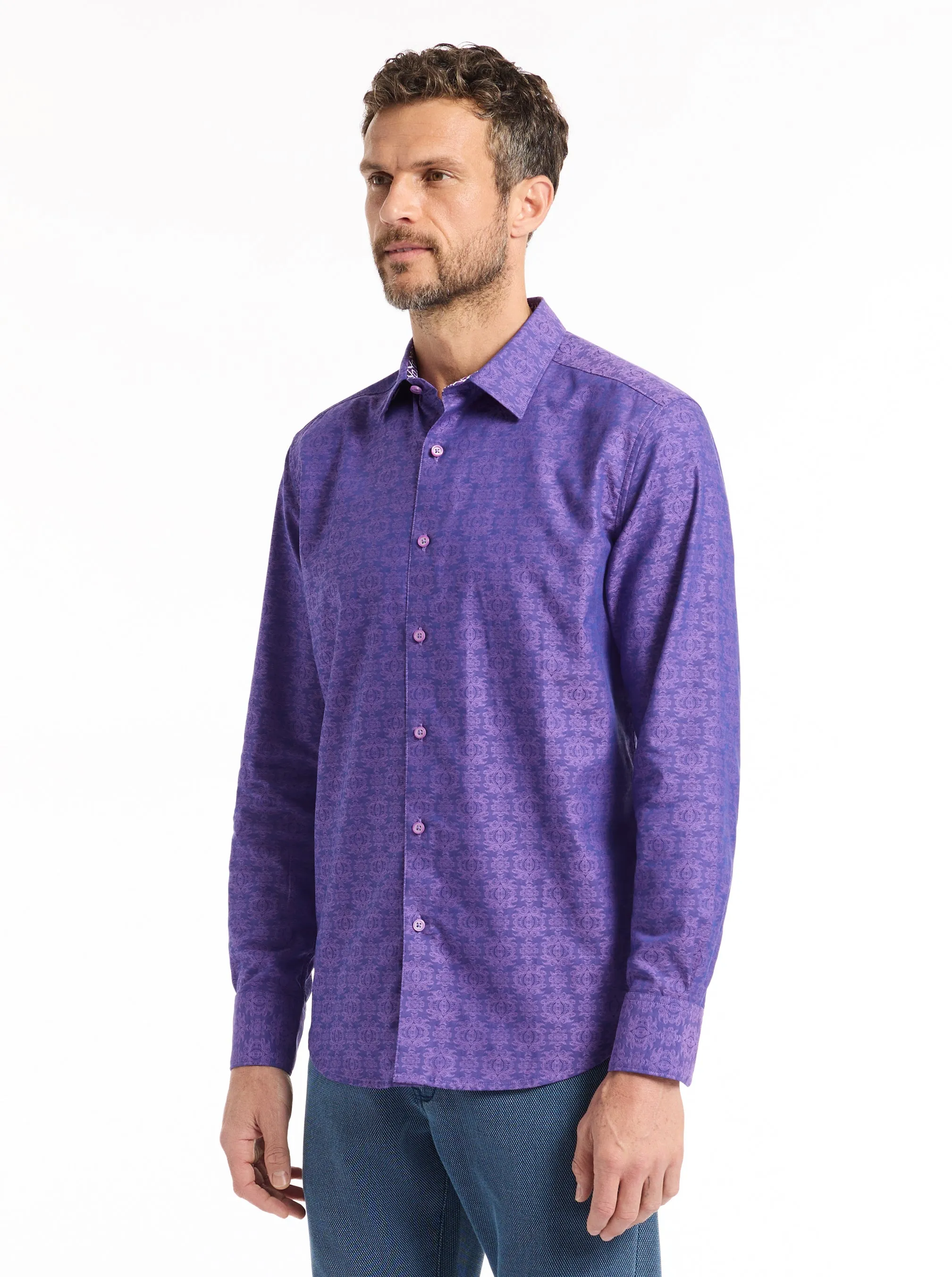 STELLMAN LONG SLEEVE BUTTON DOWN SHIRT sold by Robert Graham product image thumbnail 5