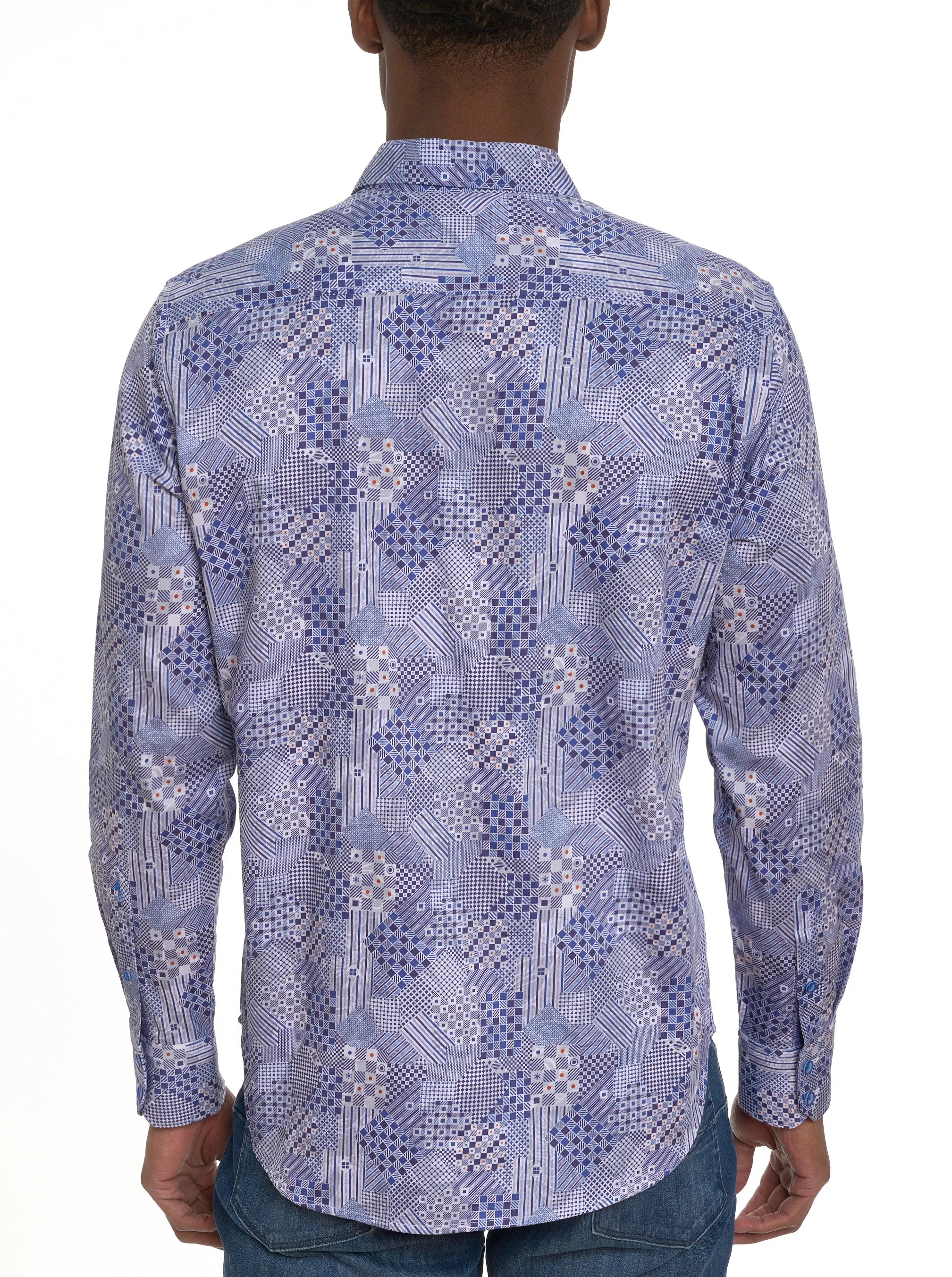 MONTGOMERY LONG SLEEVE BUTTON DOWN SHIRT sold by Robert Graham product image thumbnail 3