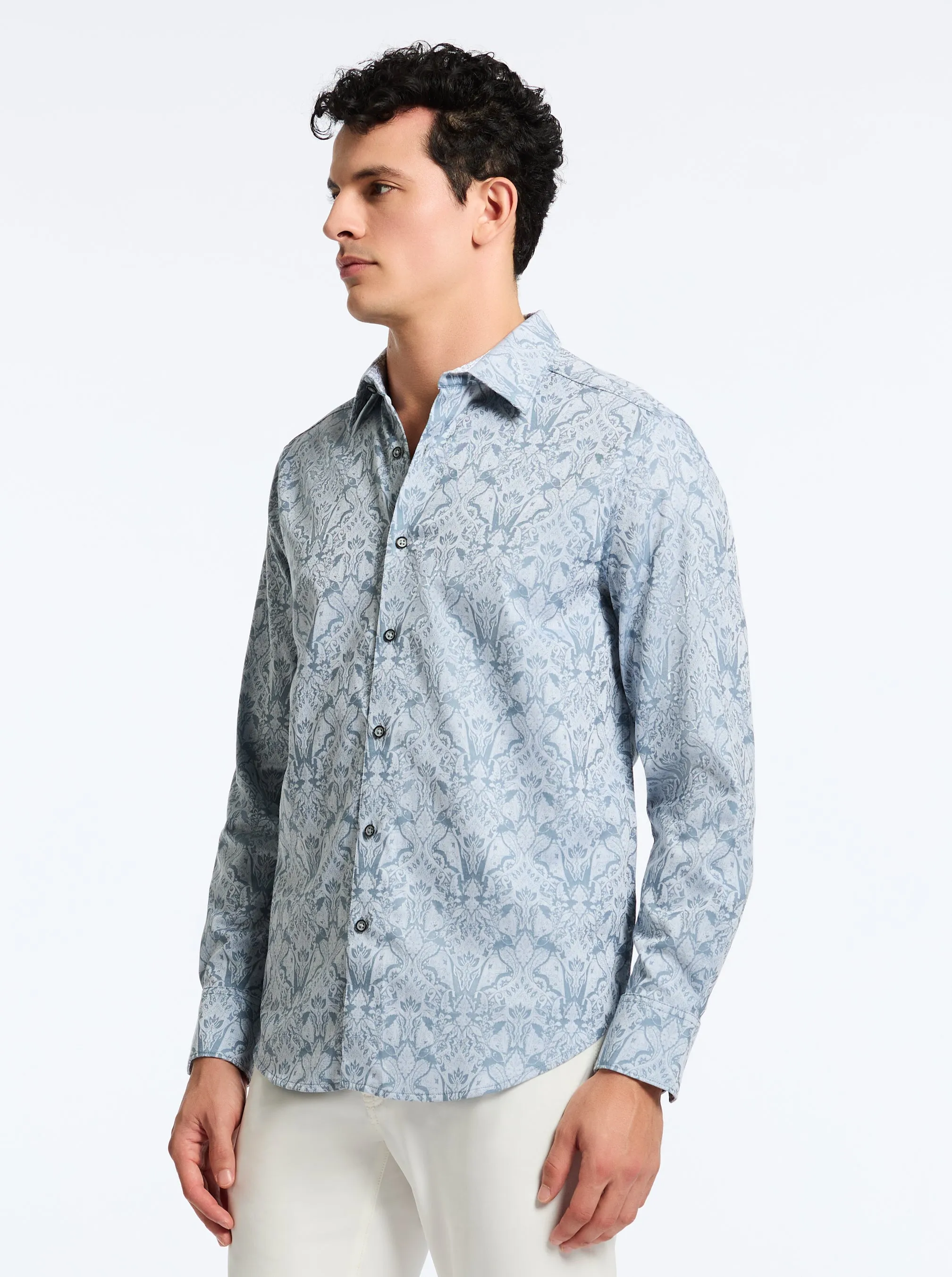 HIGHLAND LONG SLEEVE BUTTON DOWN SHIRT sold by Robert Graham product image thumbnail 5