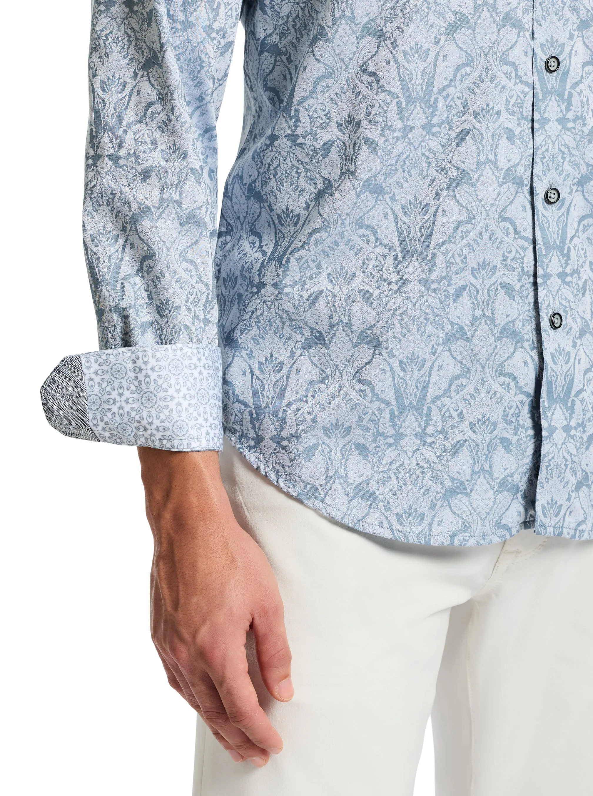 HIGHLAND LONG SLEEVE BUTTON DOWN SHIRT sold by Robert Graham product image thumbnail 4