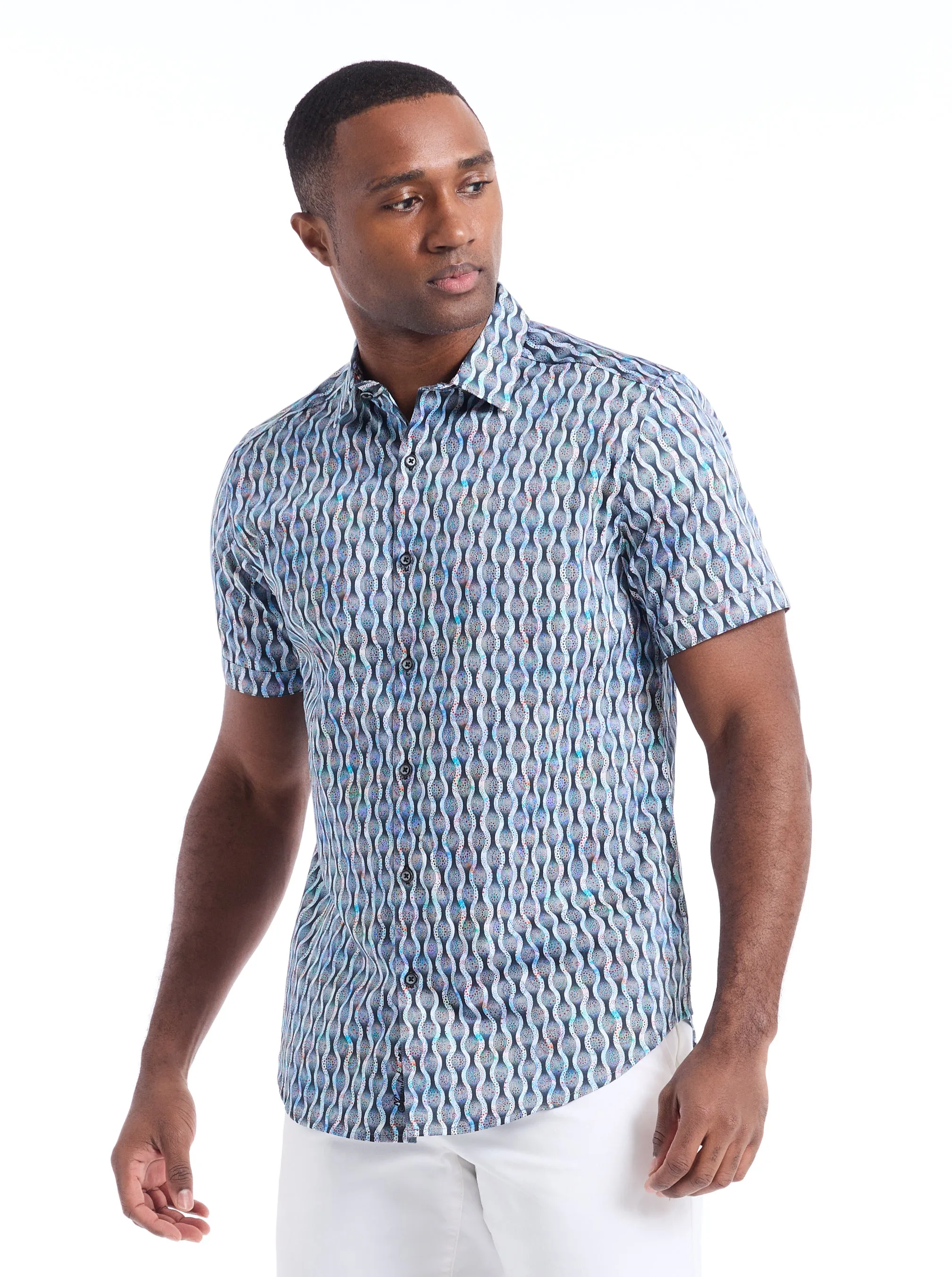CODNOR SHORT SLEEVE BUTTON DOWNSHIRT sold by Robert Graham product image thumbnail 5