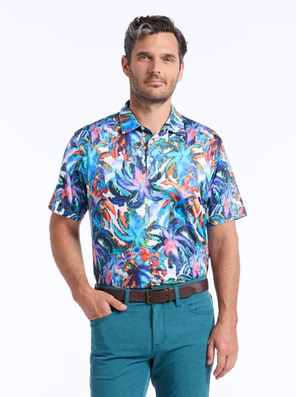 ELETRIC PALMS SHORT SLEEVE POLO made by Robert Graham