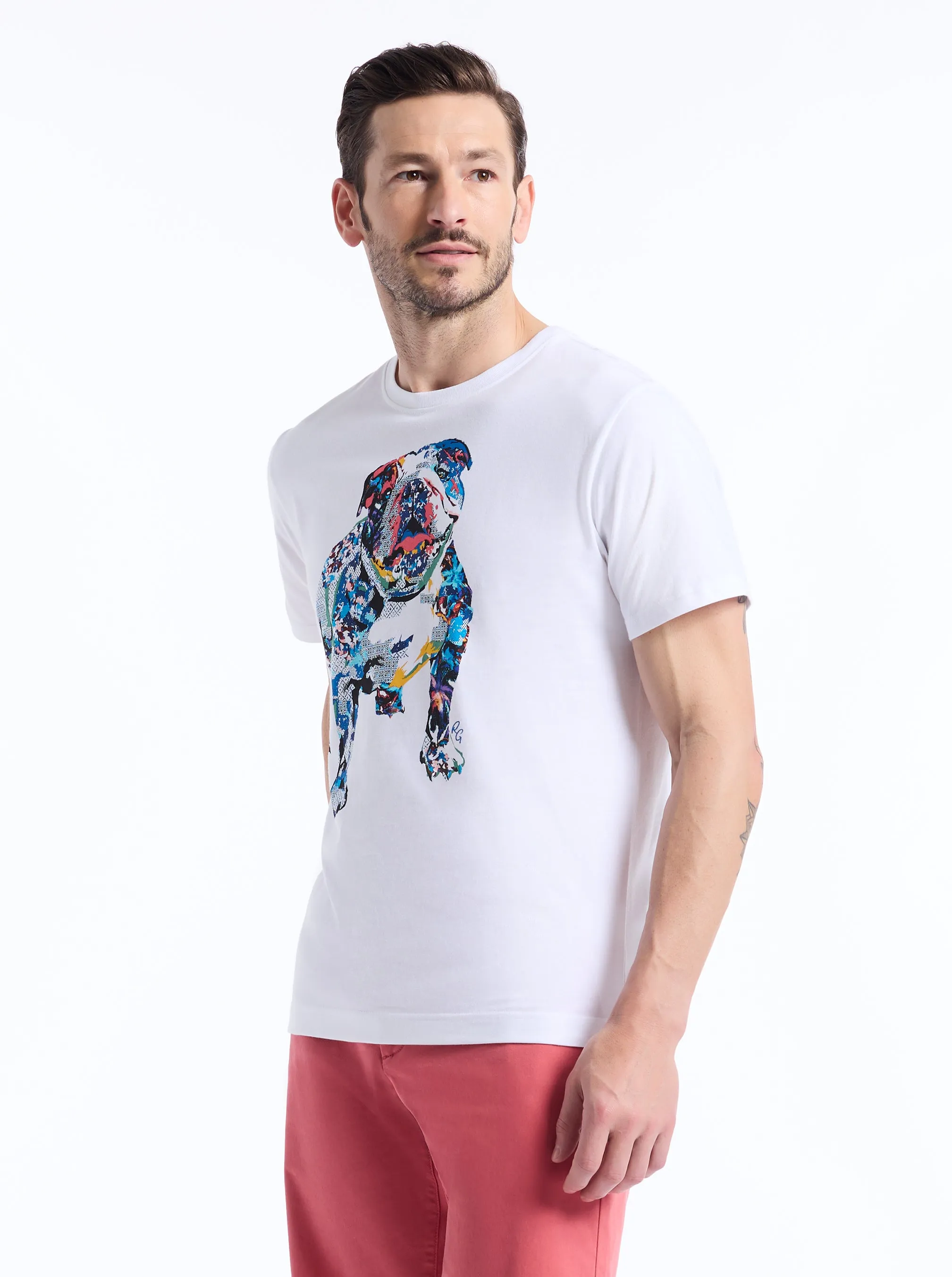 COLLAGE GRAHAM SHORT SLEEVE BUTTON DOWN T-SHIRT sold by Robert Graham product image thumbnail 4