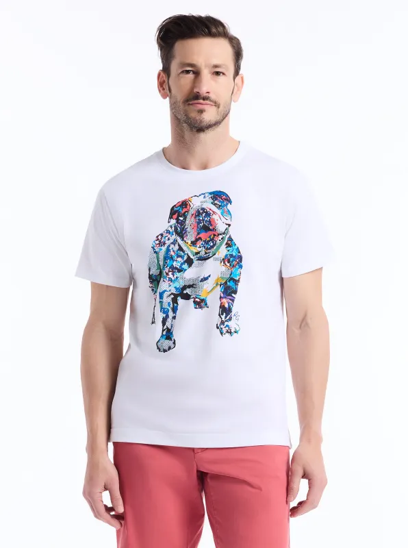 COLLAGE GRAHAM SHORT SLEEVE BUTTON DOWN T-SHIRT made by Robert Graham