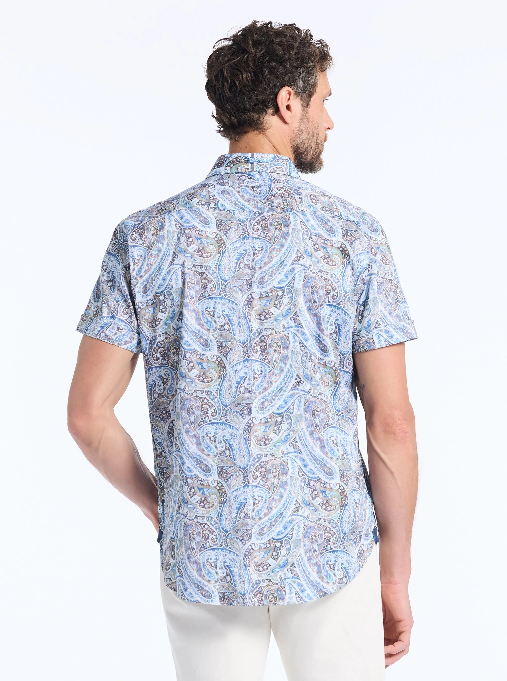 MELROSE SHORT SLEEVE BUTTON DOWN SHIRT sold by Robert Graham product image thumbnail 4