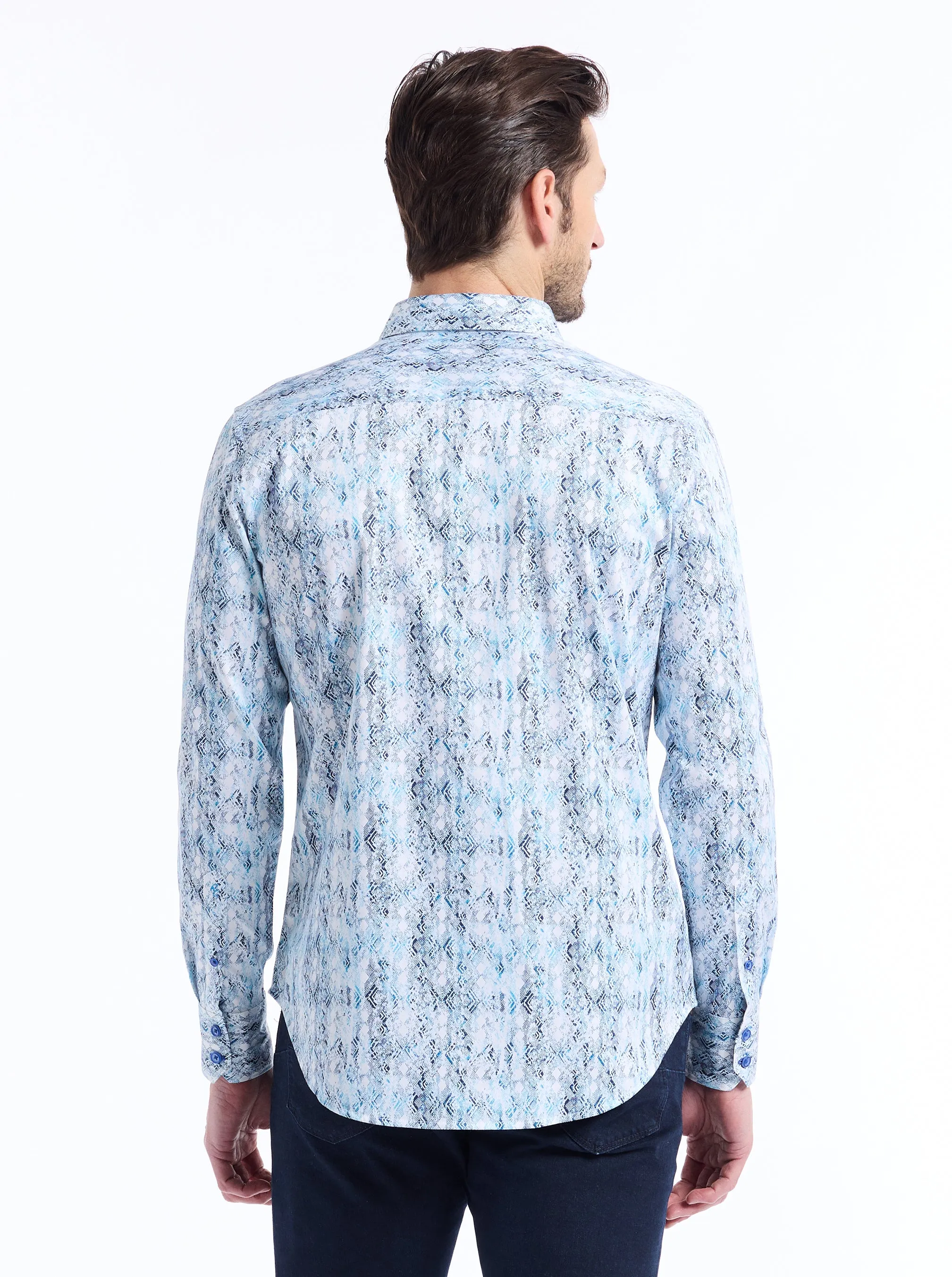 ALAHMAR LONG SLEEVE BUTTON DOWN SHIRT sold by Robert Graham product image thumbnail 5