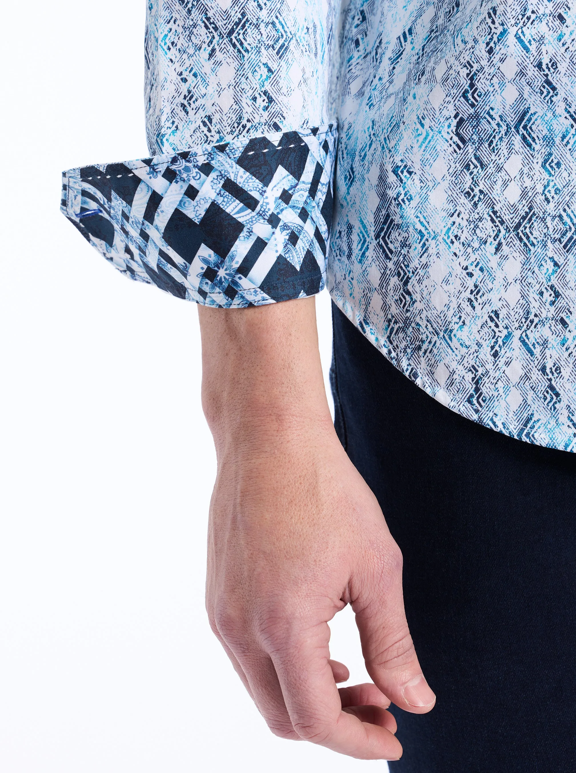 ALAHMAR LONG SLEEVE BUTTON DOWN SHIRT sold by Robert Graham product image thumbnail 4
