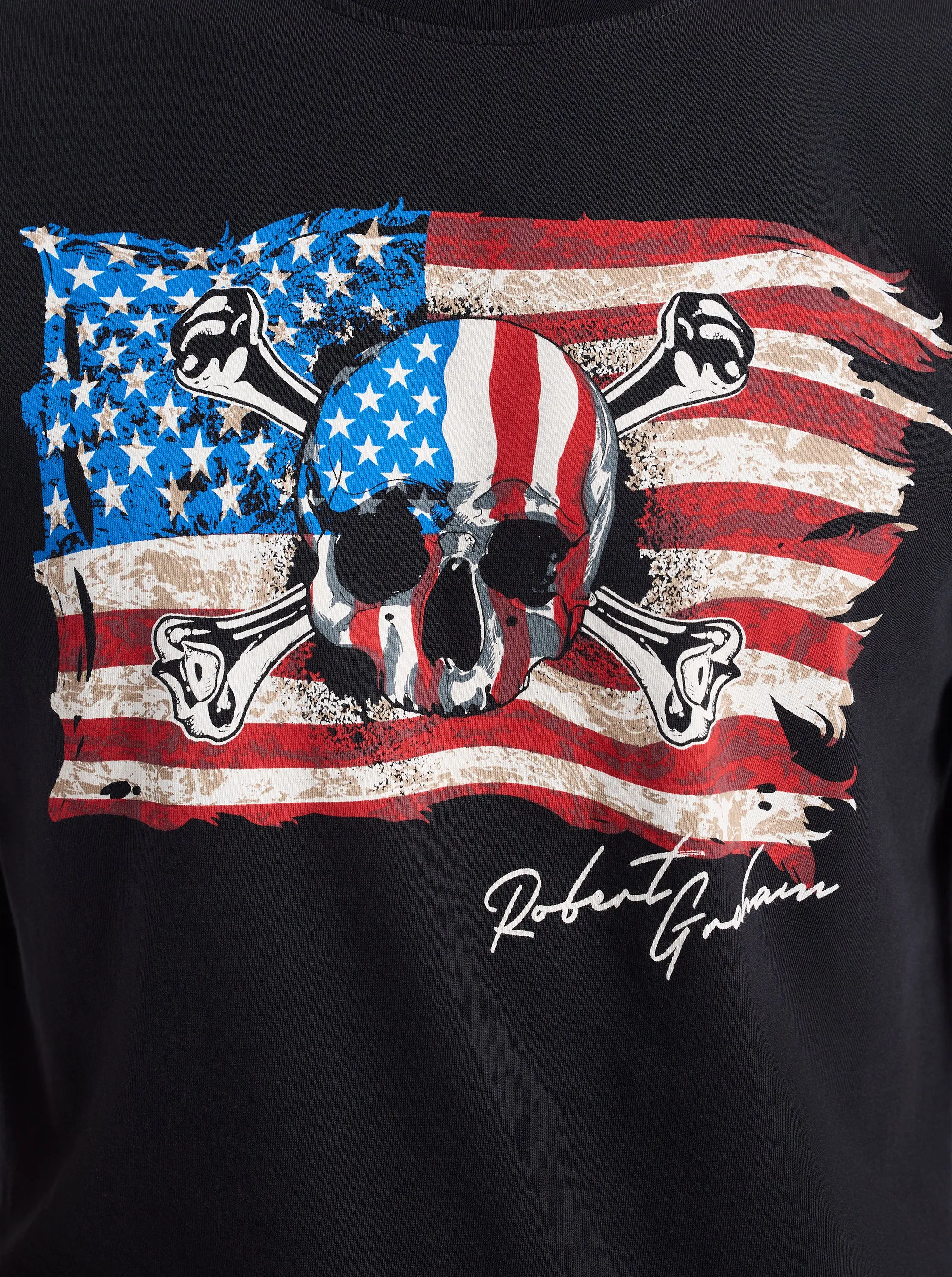SKULL FLAG SHORT SLEEVE T-SHIRT sold by Robert Graham product image thumbnail 4