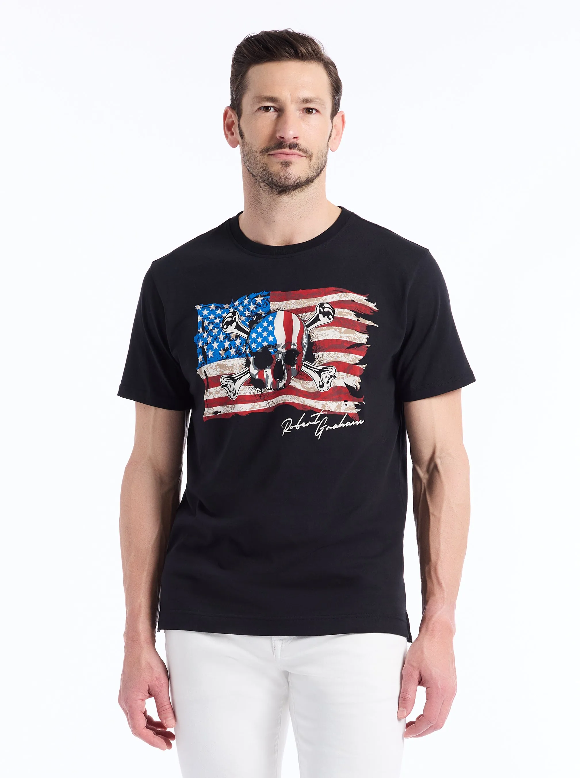 SKULL FLAG SHORT SLEEVE T-SHIRT sold by Robert Graham product image thumbnail 3