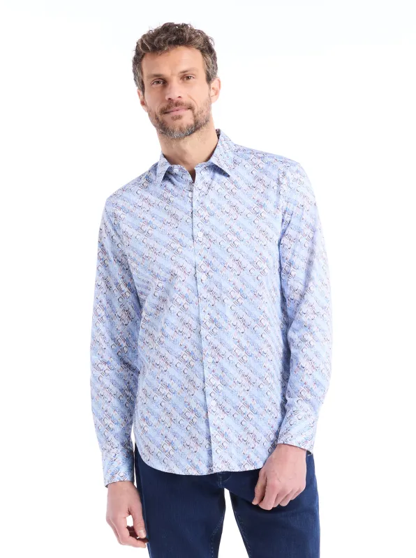 BRADVALE LONG SLEEVE BUTTON DOWN SHIRT made by Robert Graham