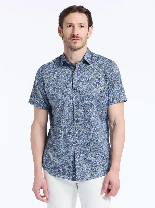 SEATON SHORT SLEEVE BUTTON DOWN SHIRT made by Robert Graham