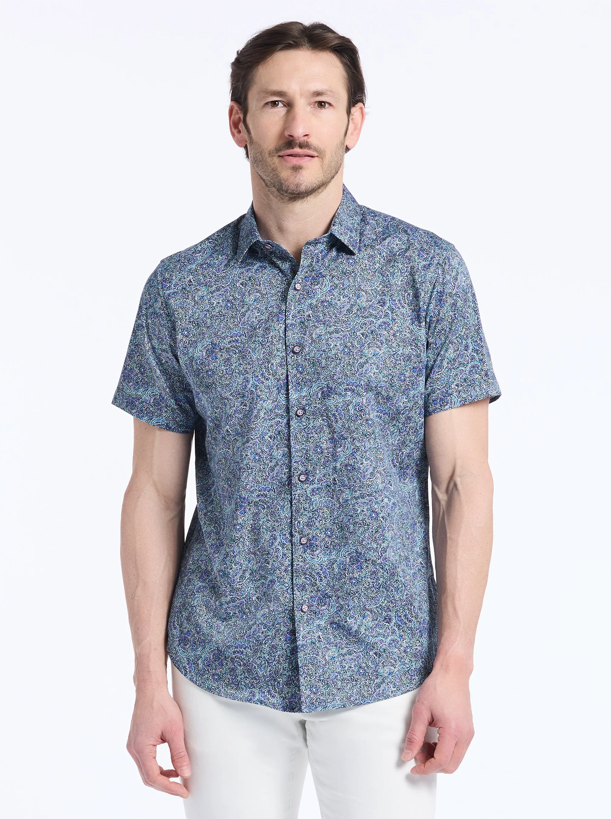 SEATON SHORT SLEEVE BUTTON DOWN SHIRT sold by Robert Graham