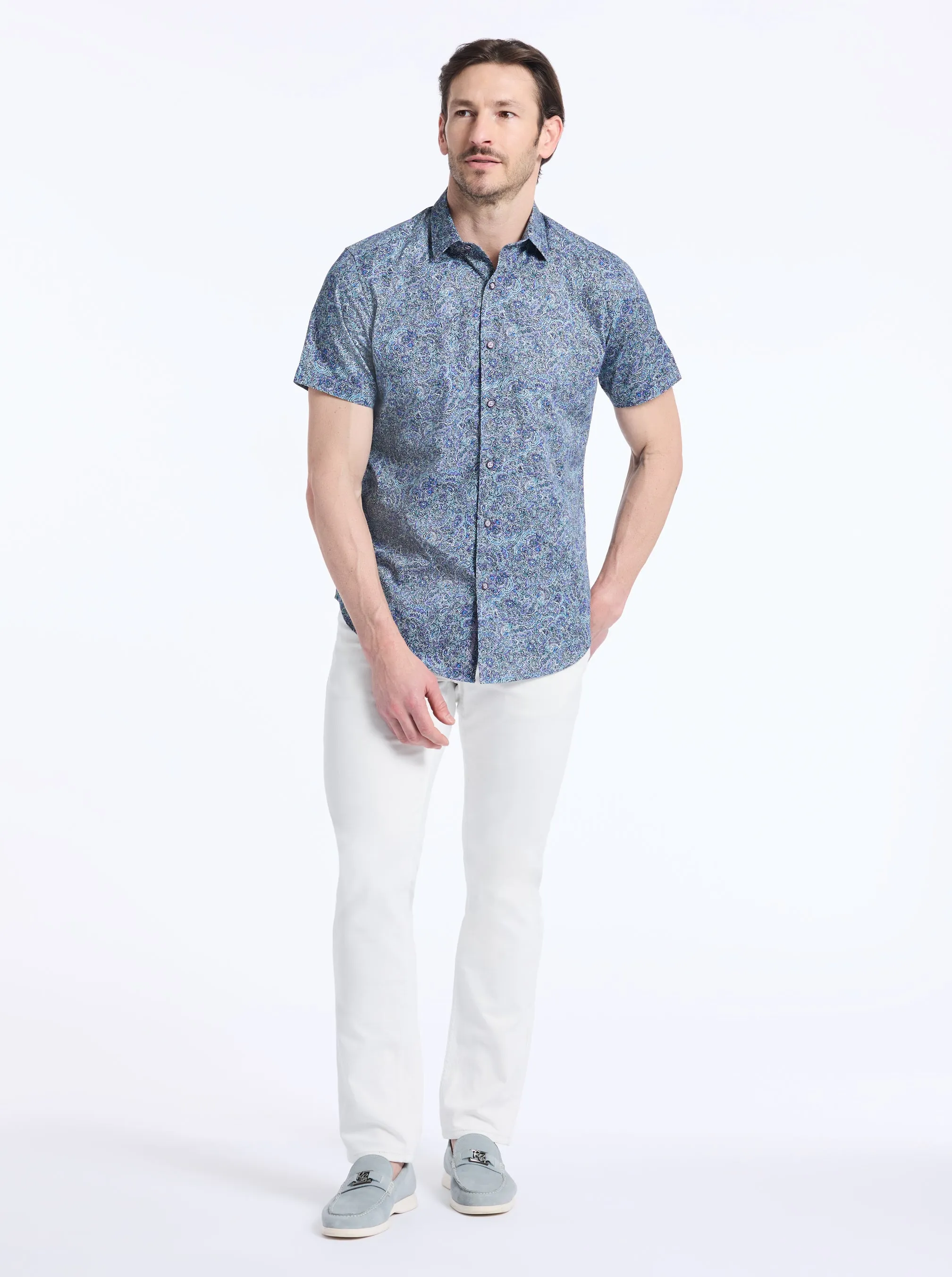 SEATON SHORT SLEEVE BUTTON DOWN SHIRT sold by Robert Graham product image thumbnail 5