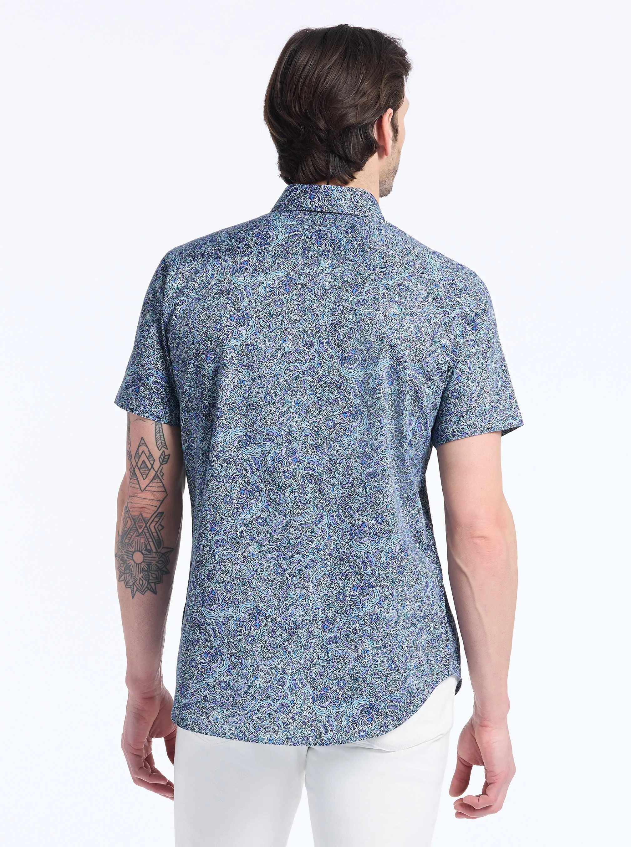 SEATON SHORT SLEEVE BUTTON DOWN SHIRT sold by Robert Graham product image thumbnail 3