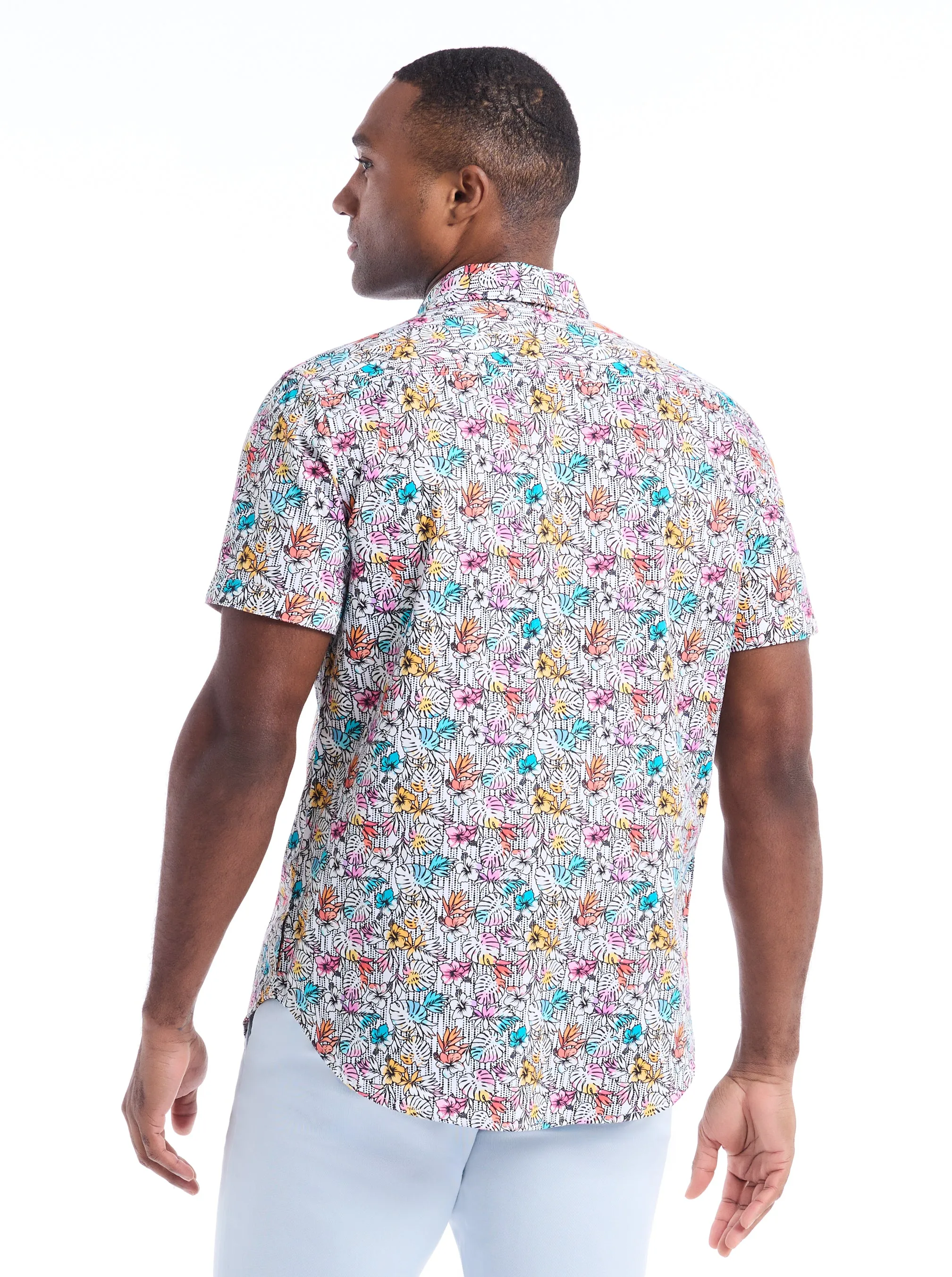 BENLOCH SHORT SLEEVE BUTTON DOWN SHIRT sold by Robert Graham product image thumbnail 4