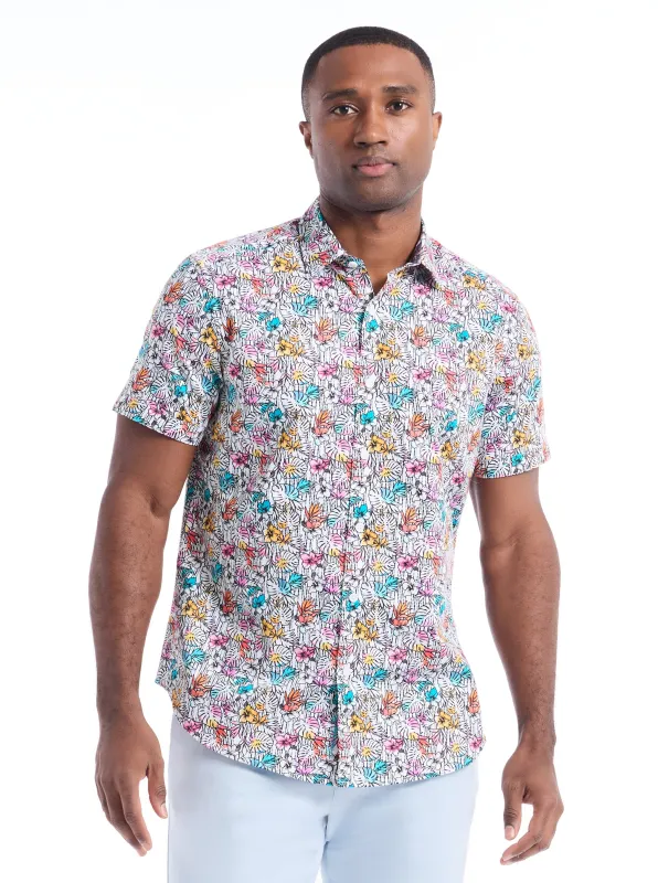 BENLOCH SHORT SLEEVE BUTTON DOWN SHIRT made by Robert Graham