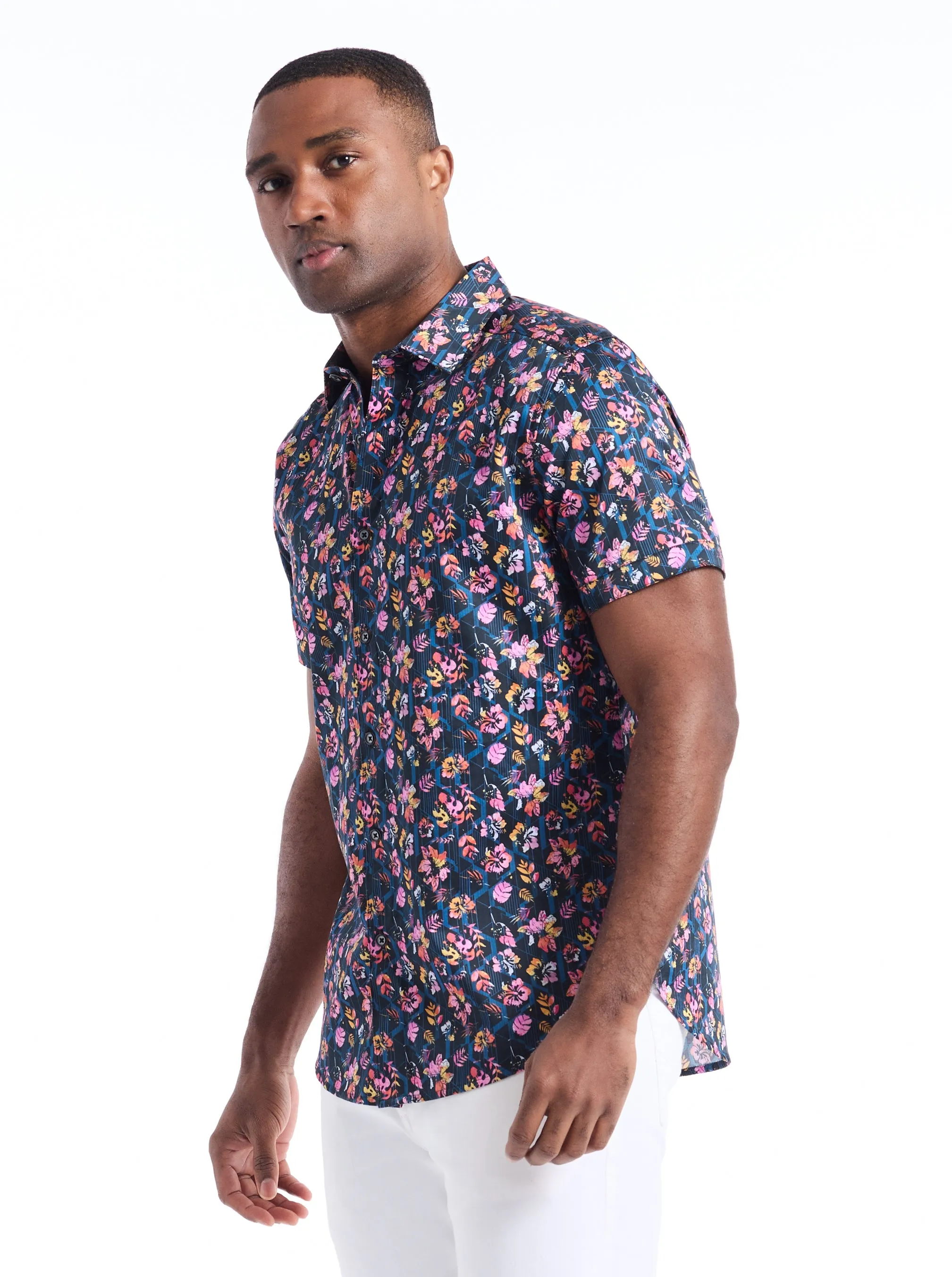 APSLEY SHORT SLEEVE BUTTON DOWN SHIRT sold by Robert Graham product image thumbnail 4