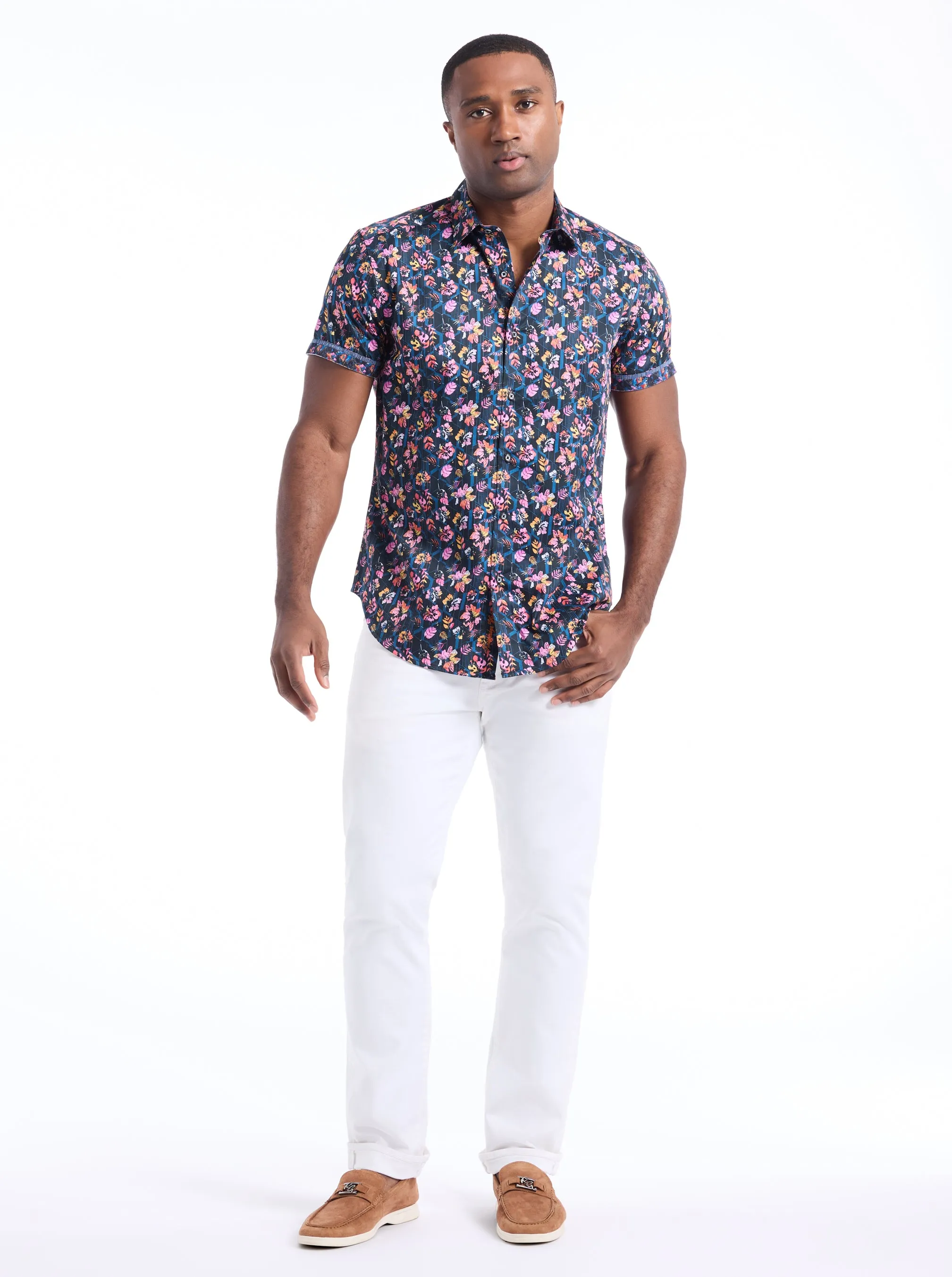 APSLEY SHORT SLEEVE BUTTON DOWN SHIRT sold by Robert Graham product image thumbnail 5