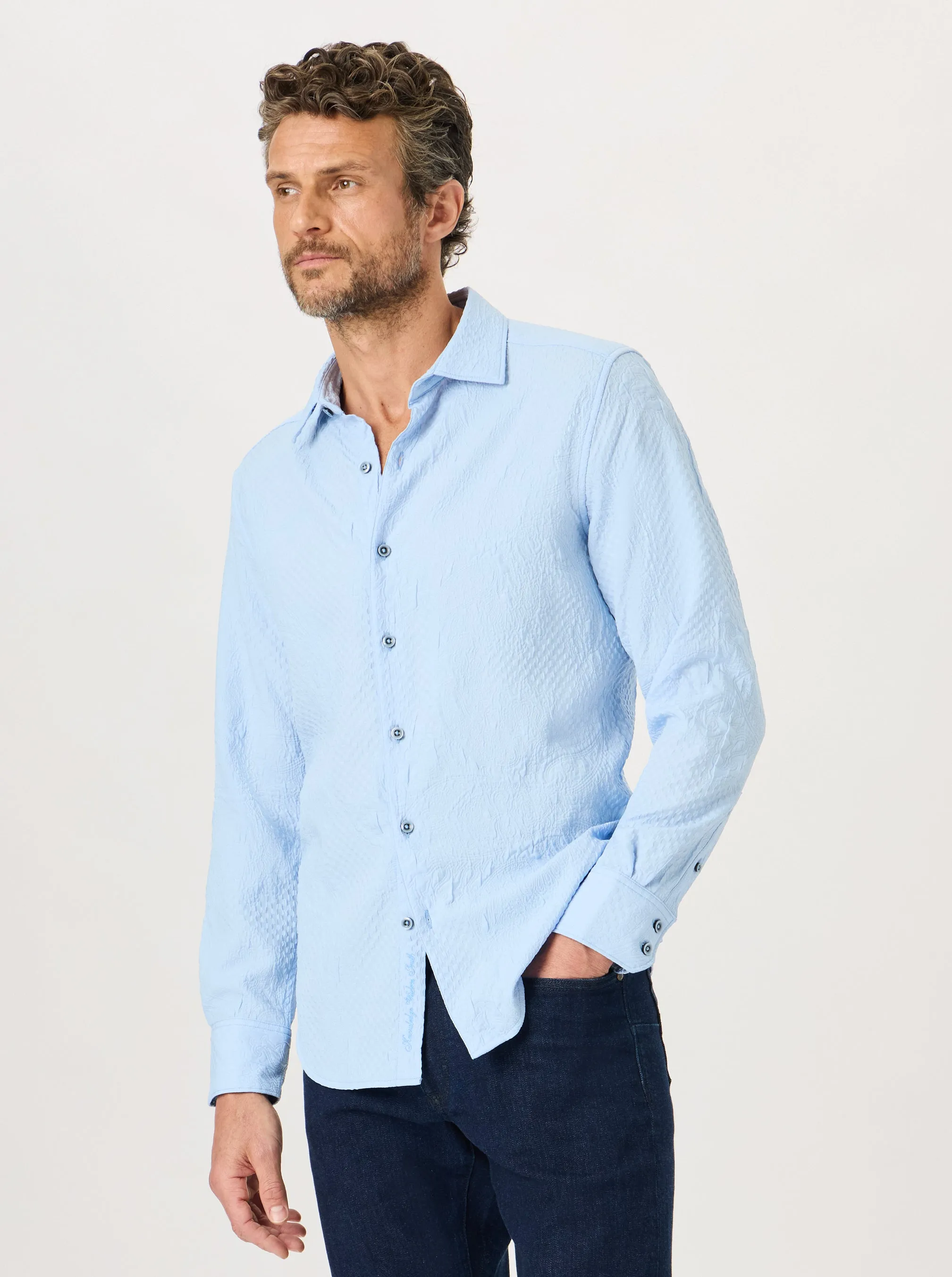 DEVONSHIRE LONG SLEEVE BUTTON DOWN SHIRT TALL sold by Robert Graham product image thumbnail 2