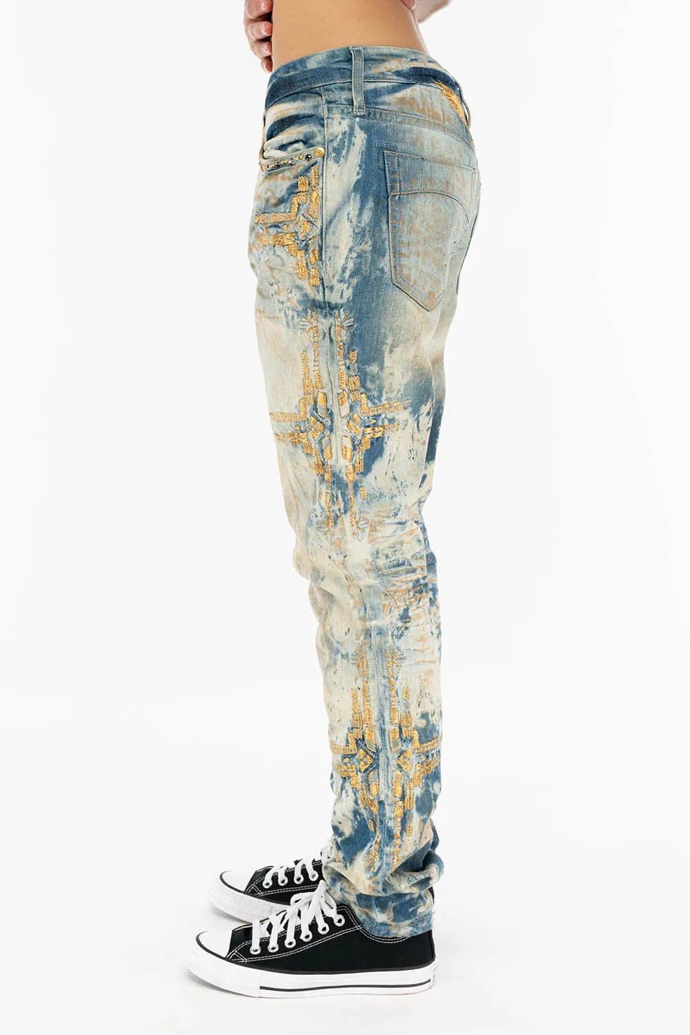 BOYFRIEND JEANS IN INDIGO JAPAN WITH CHAPA sold by Robin's Jean product image thumbnail 2