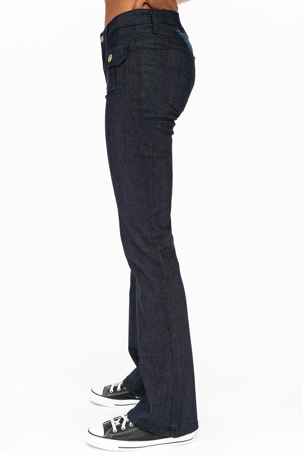 WOMENS MILITARY STYLE BOOT LEG JEANS IN RAW sold by Robin's Jean product image thumbnail 3