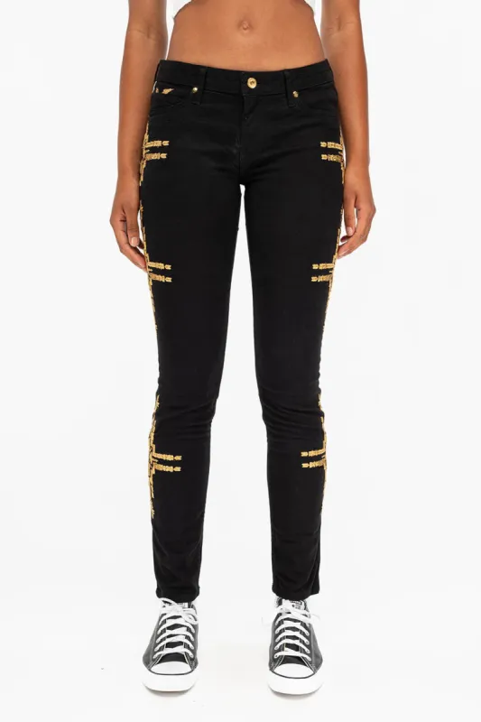 MARILYN SKINNY IN CHAPA BLACK sold by Robin's Jean
