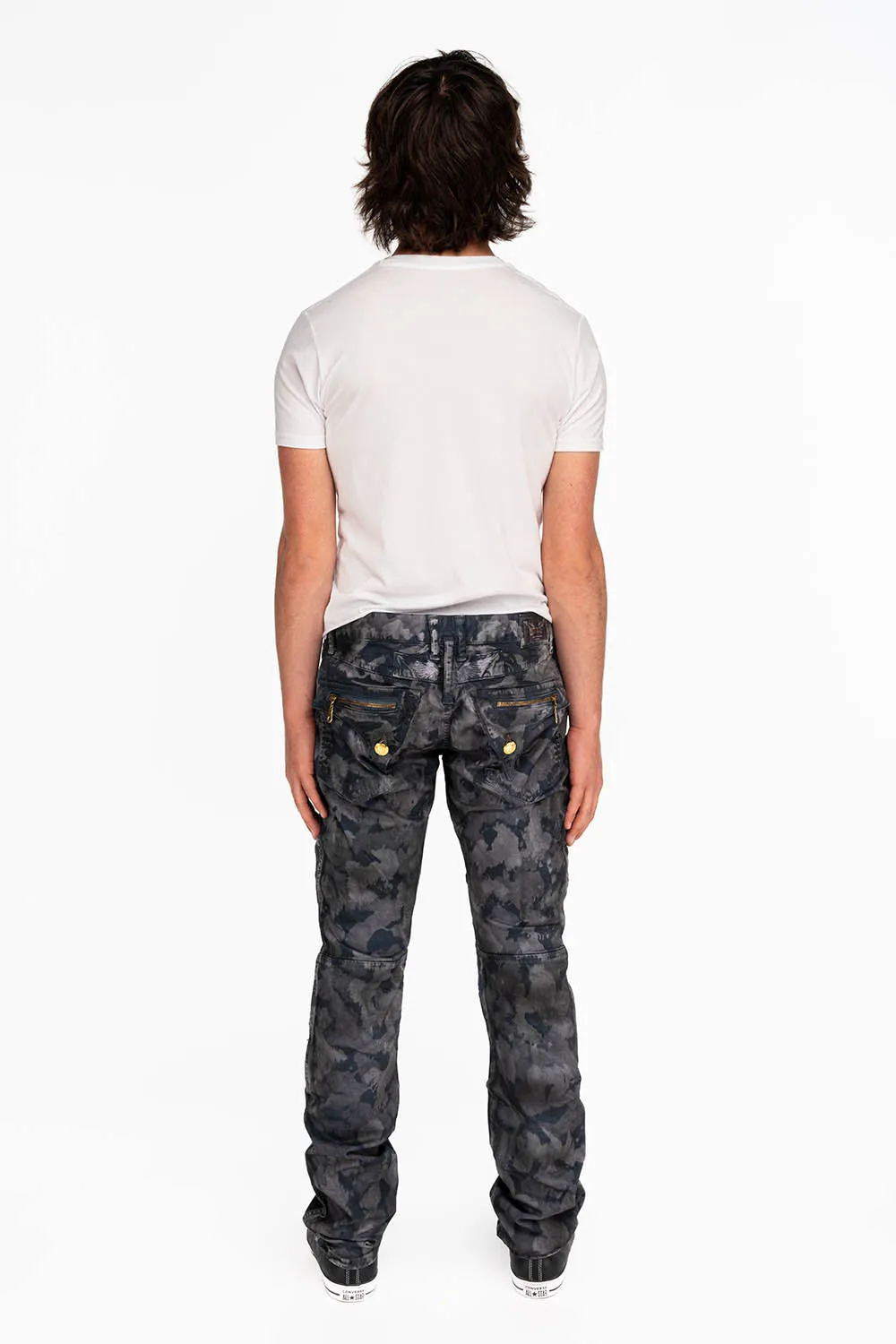 MENS BIKER JEANS IN TIE DYE CAMO GRAY sold by Robin's Jean product image thumbnail 5