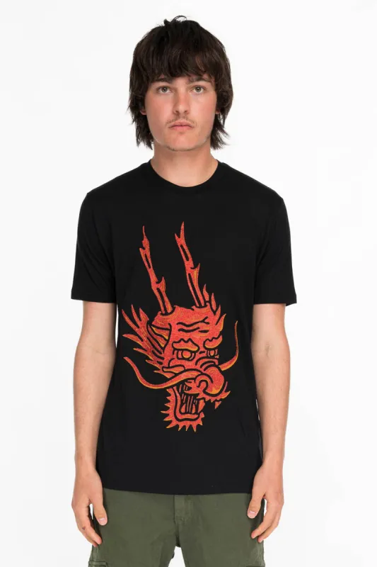 GLITTER DRAGON IN RED ON BLACK sold by Robin's Jean