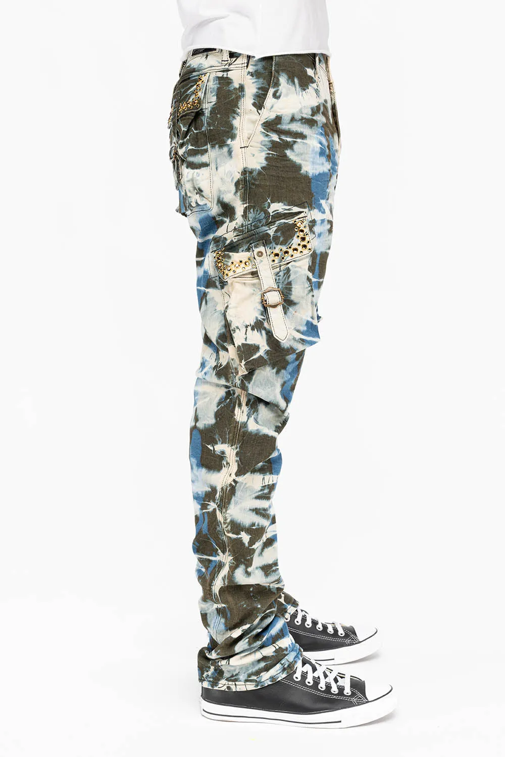CLASSIC PREDATOR CARGO IN TIE DYE WITH CRYSTALS sold by Robin's Jean product image thumbnail 3