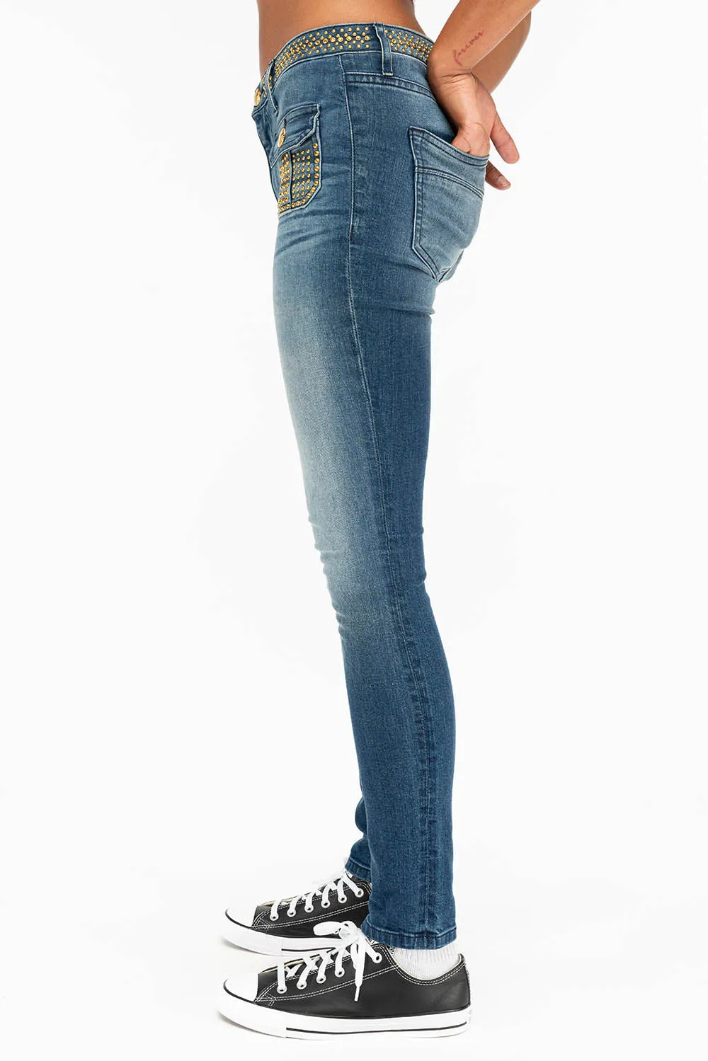 LADY G.I. IN ANTIQUE BLUE FULLY LOADED W/ CRYSTALS sold by Robin's Jean product image thumbnail 2