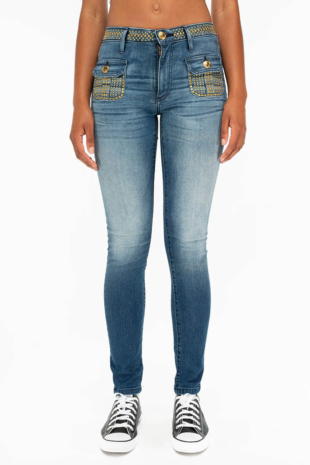 LADY G.I. IN ANTIQUE BLUE FULLY LOADED W/ CRYSTALS sold by Robin's Jean